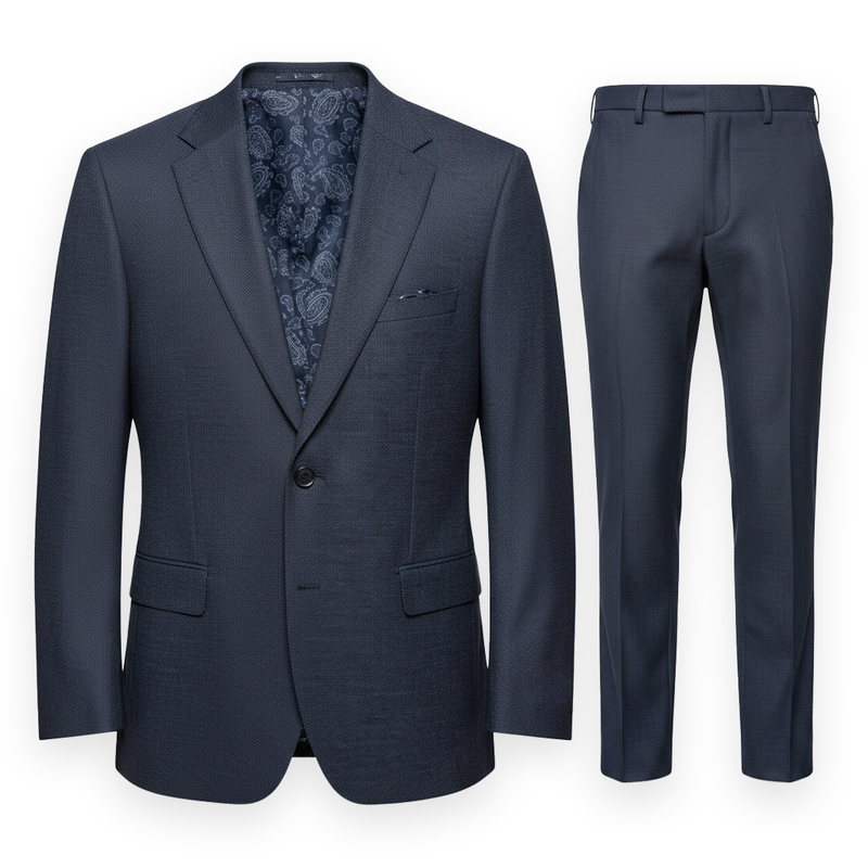 Blue Birdseye Suit