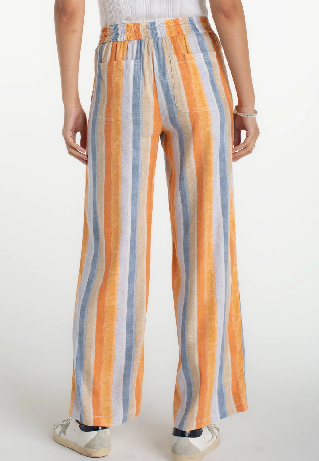 Pull on Drawstring Waistband Wide Leg Pant