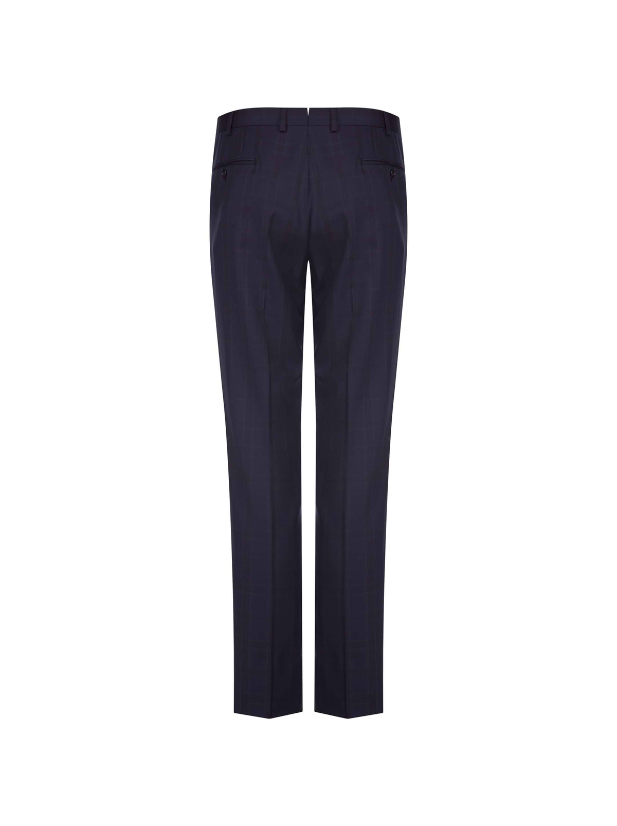 Woolen Plaided Suit - Navy