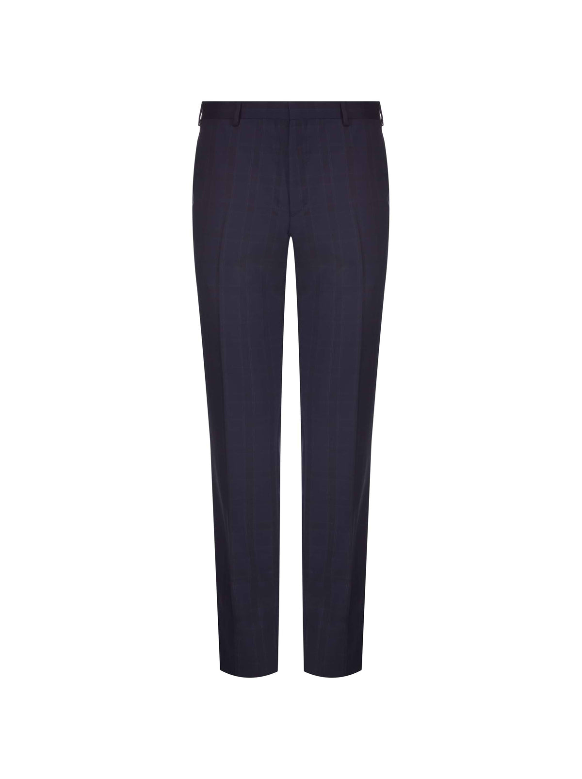 Woolen Plaided Suit - Navy