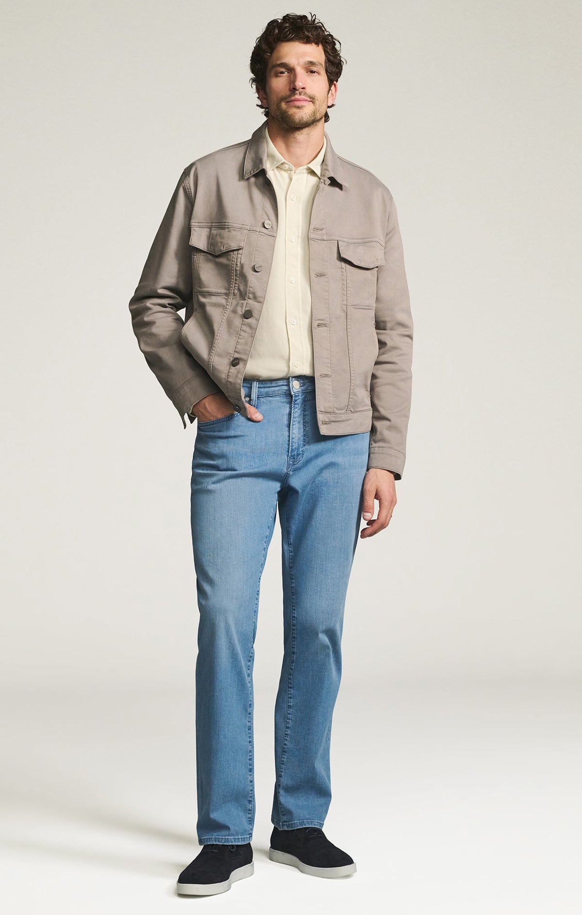 Charisma Relaxed Straight Jeans in Mid Blue Kona