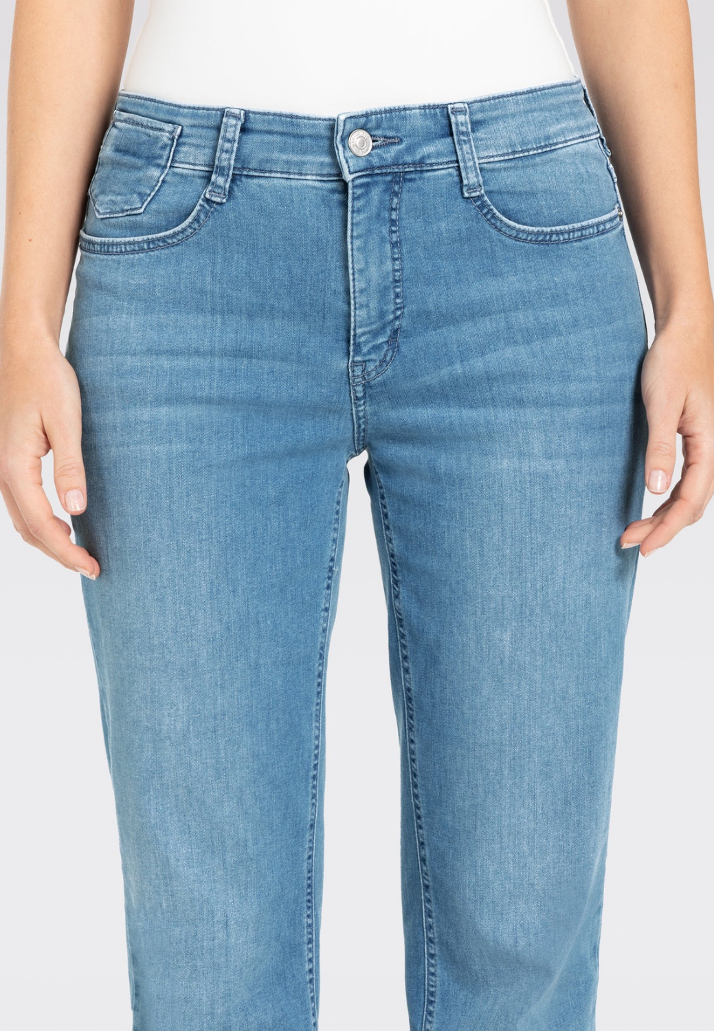 Laura Flared Jeans - Authentic Baby Blue-2-MAC JEANS-Levy's Clothier