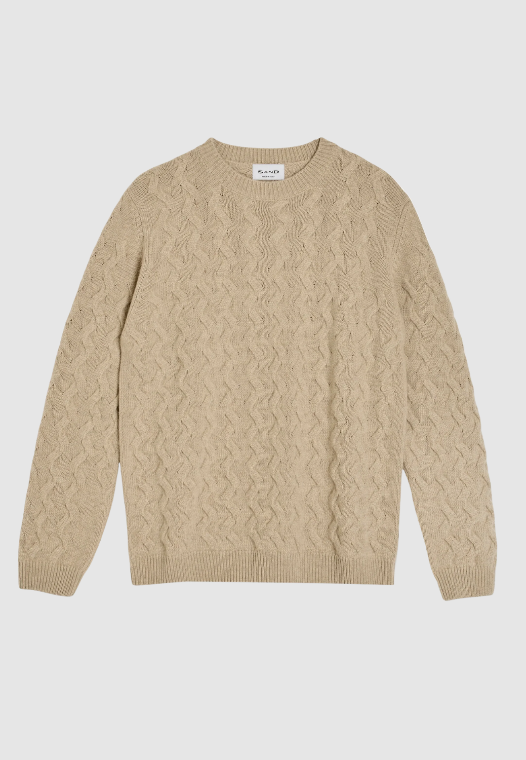 Cashmere Wool Cable Knit Sweater