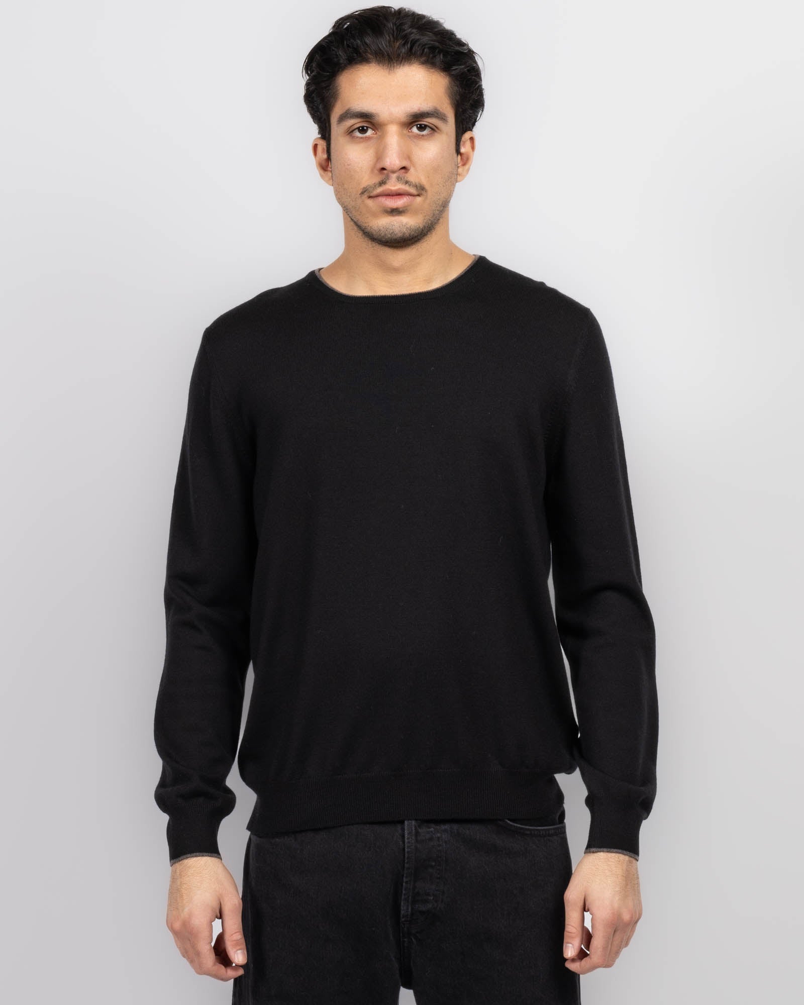 Gran Sasso Patch Crewneck Sweater-50-123TPE-GRAN SASSO-Levy's Clothier
