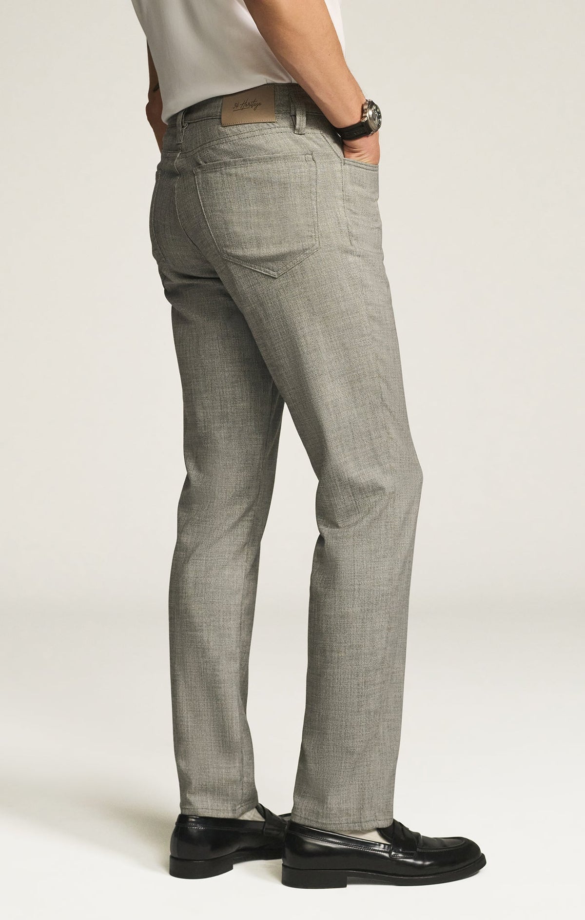 Charisma Relaxed Straight Pants in Grey Cross Twill