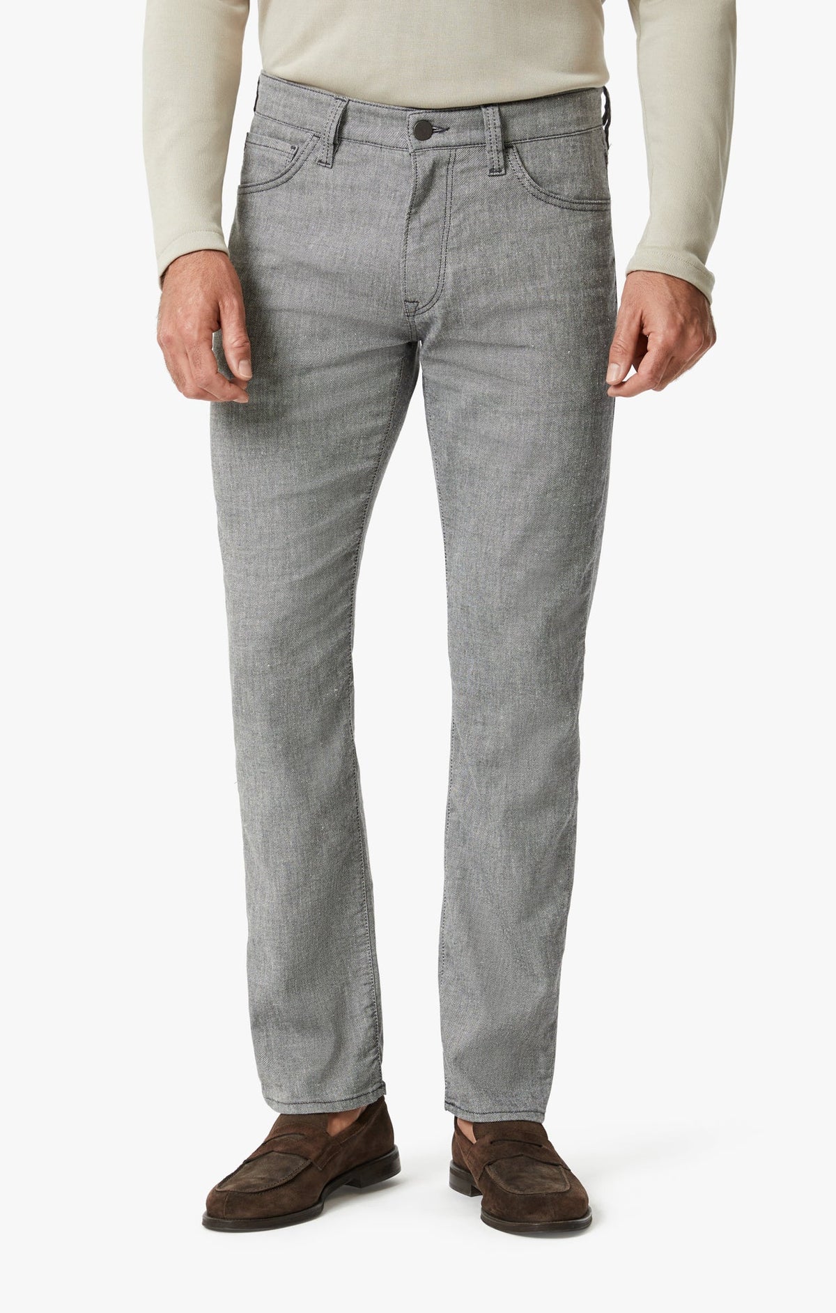 Charisma Relaxed Straight Leg Pants in Anthracite Hemp