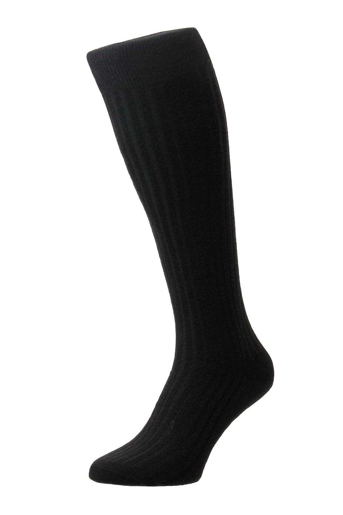 Over-the-Calf Merino Wool Ribbed Socks
