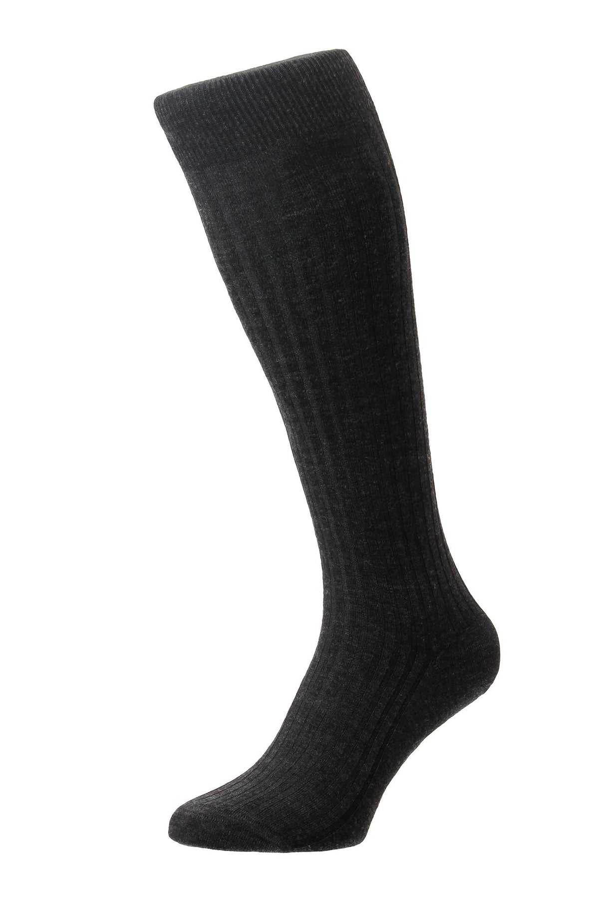 Over-the-Calf Merino Wool Ribbed Socks