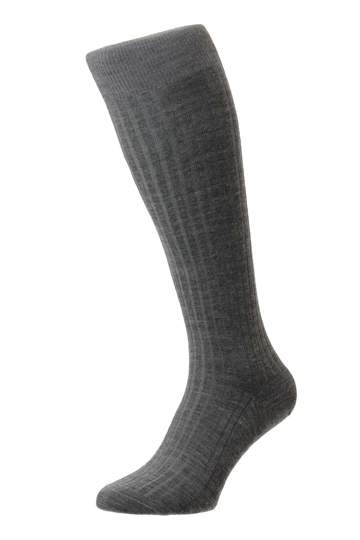 Over-the-Calf Merino Wool Ribbed Socks