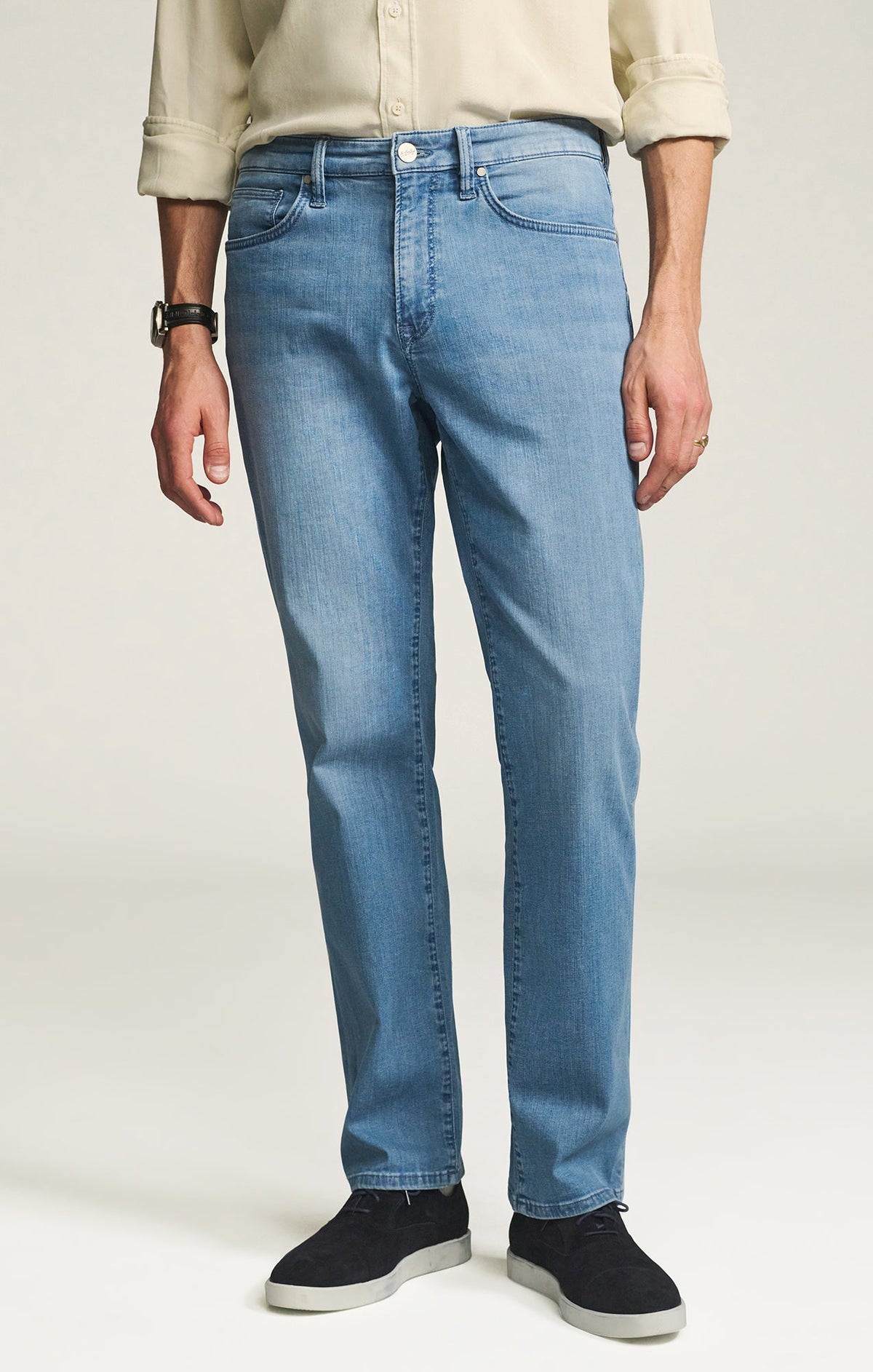 Charisma Relaxed Straight Jeans in Mid Blue Kona