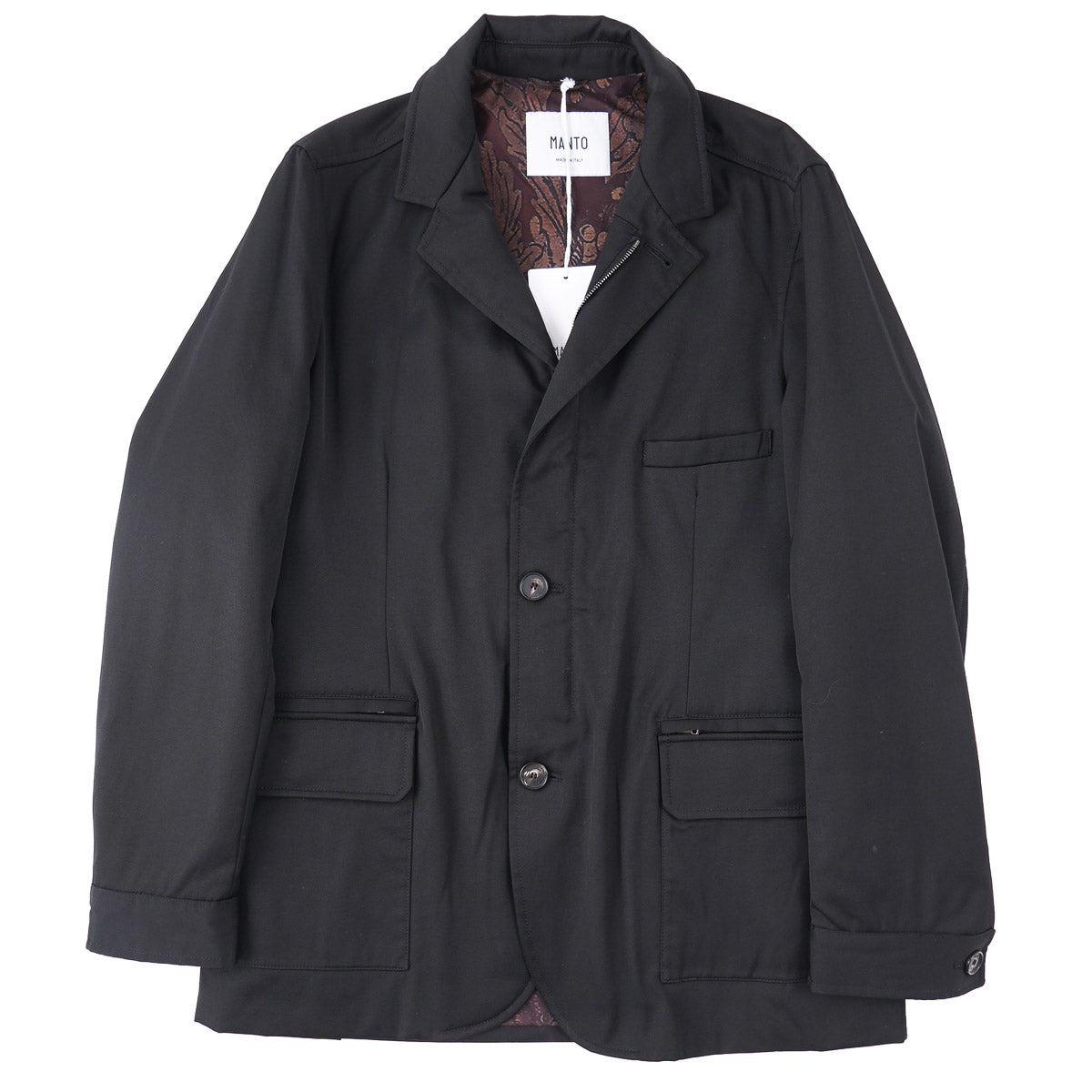 Manto Amarone Hybrid Jacket - Black Technical Twill-54-MANTO OUTERWEAR-Levy's Clothier