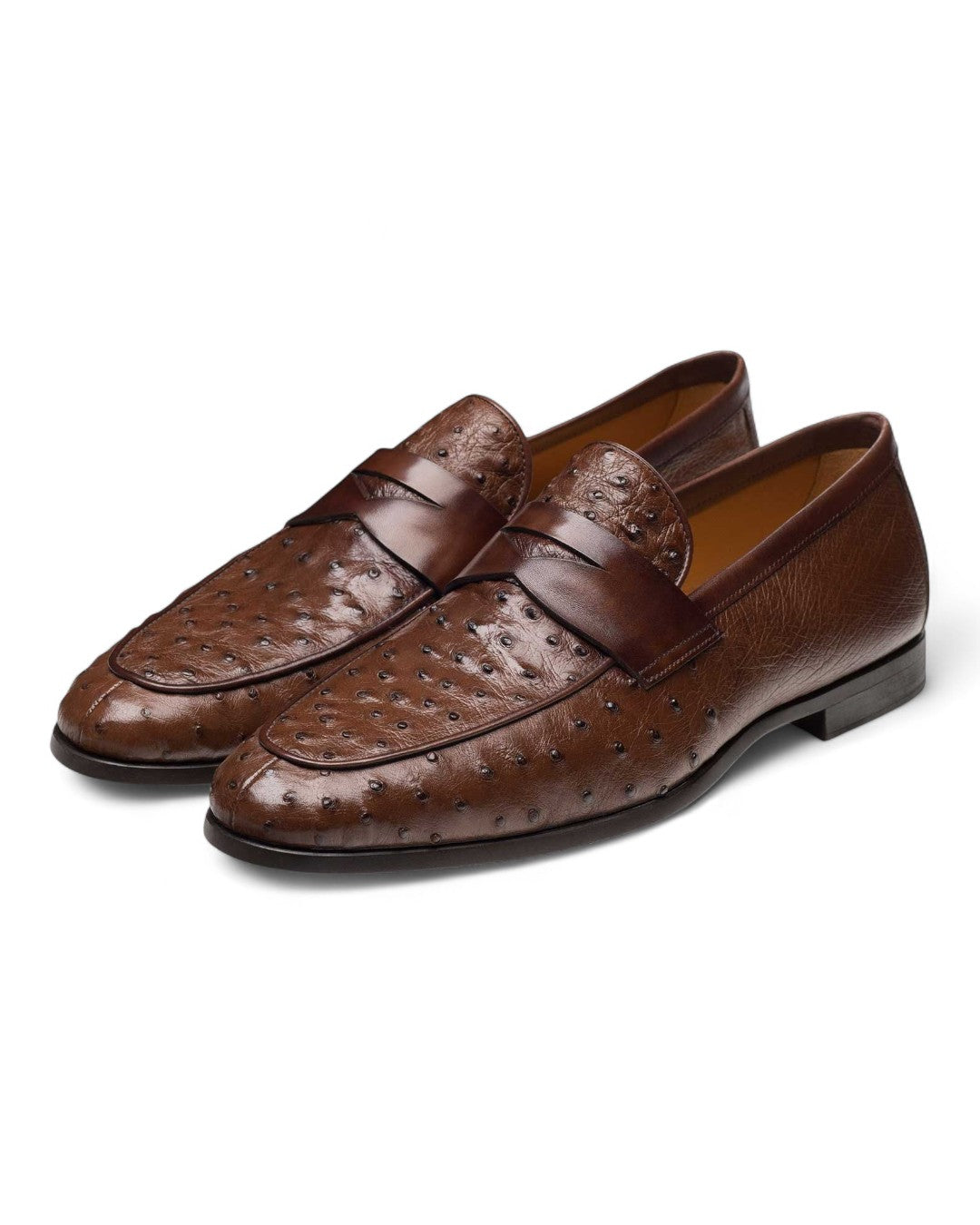 Viggo Ostrich Penny Loafer-7 M-Tabaco-Magnanni-Levy's Clothier