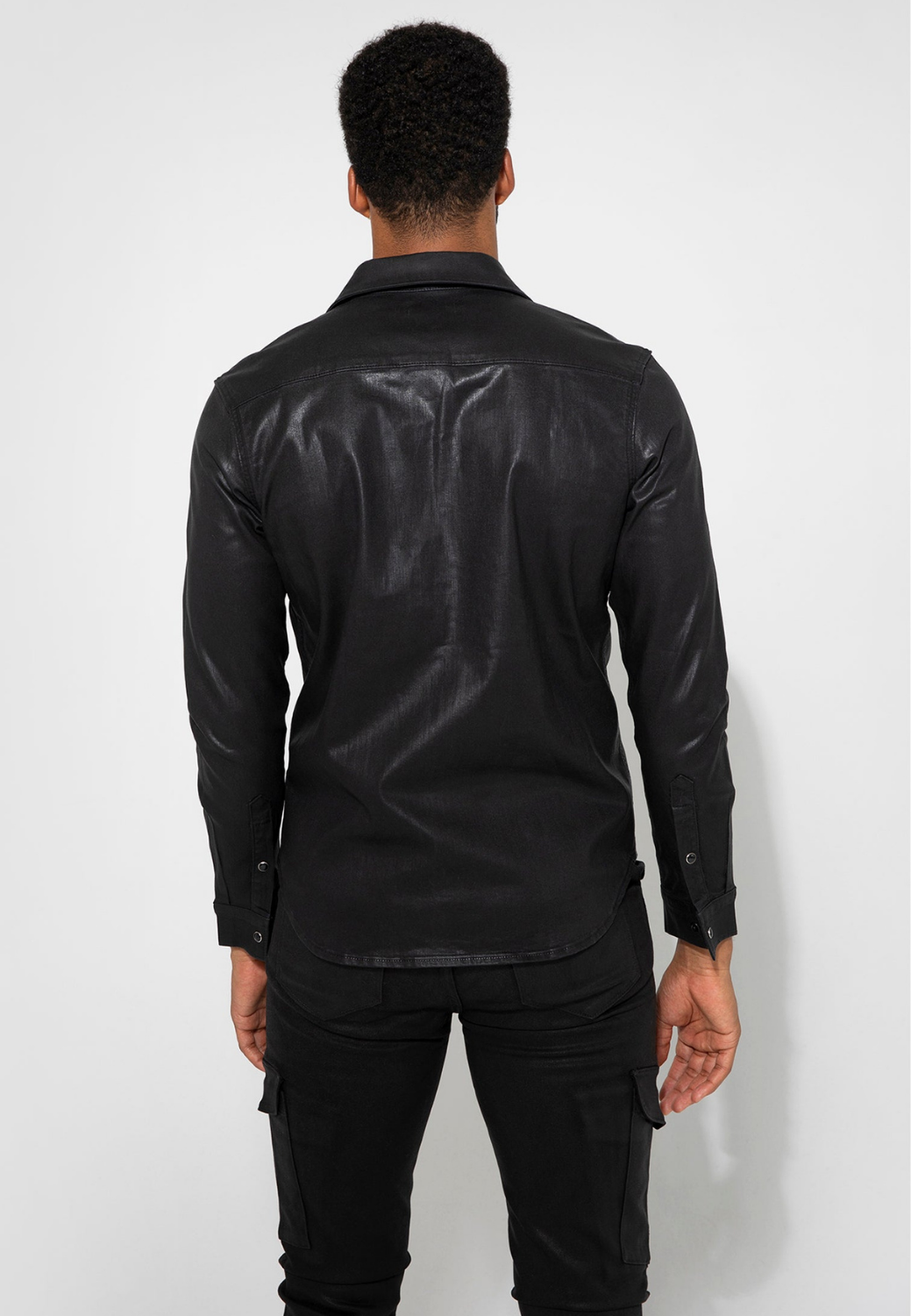 Cooper Coated Button Down Shirt - Noir-S-NOIR-MONFRÈRE-Levy's Clothier