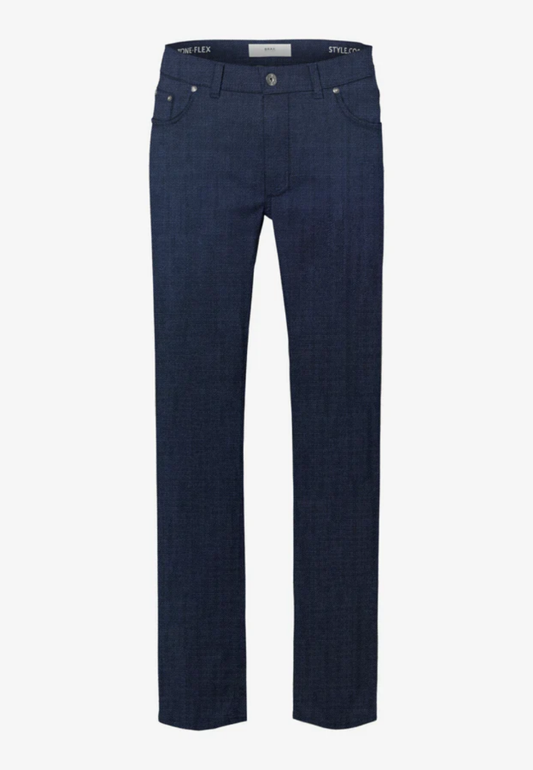 Chuck Modern Fit Hi-Flex Jersey Pattern-33-NAVY-BRAX TROUSERS-Levy's Clothier