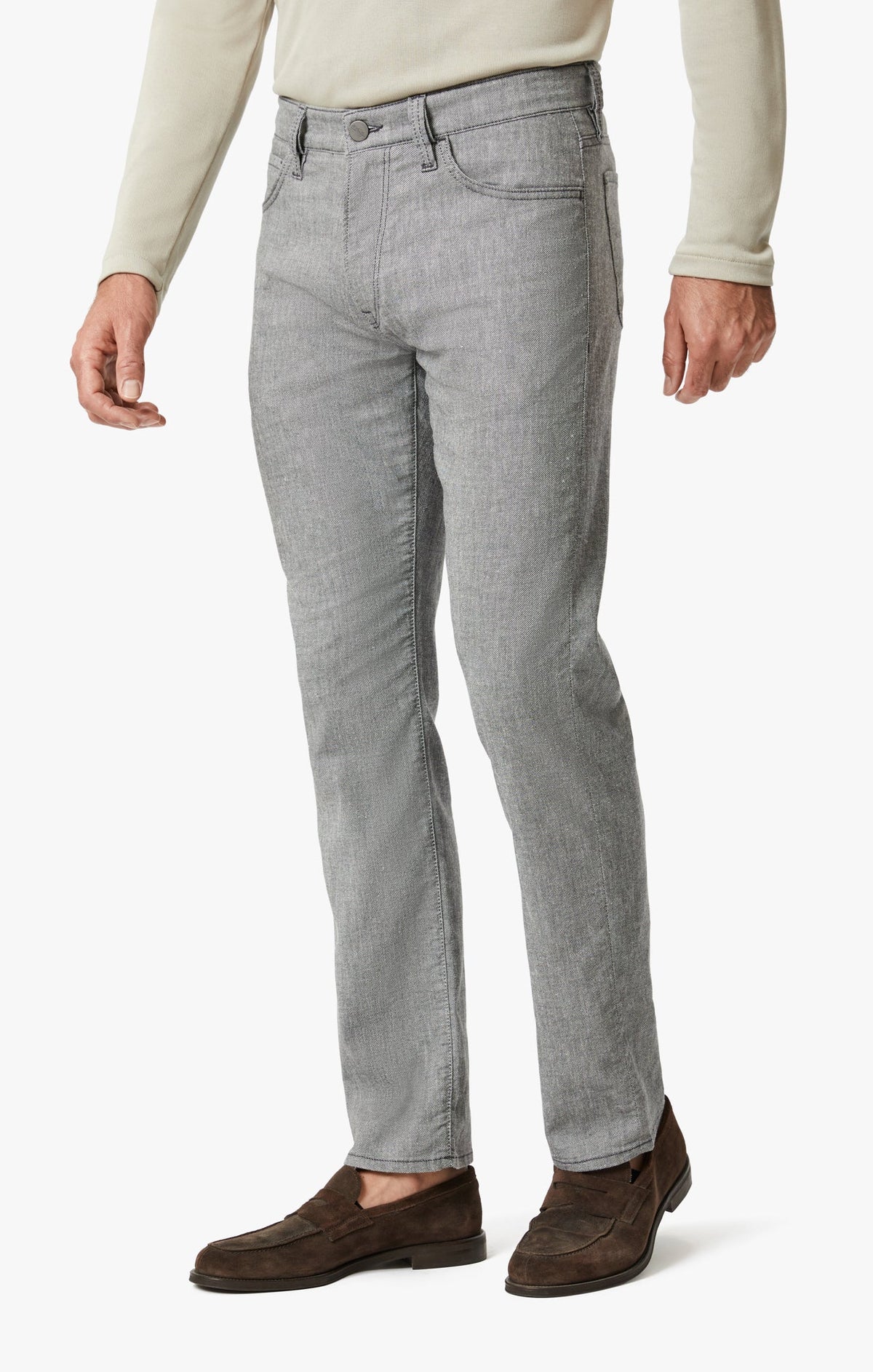 Charisma Relaxed Straight Leg Pants in Anthracite Hemp