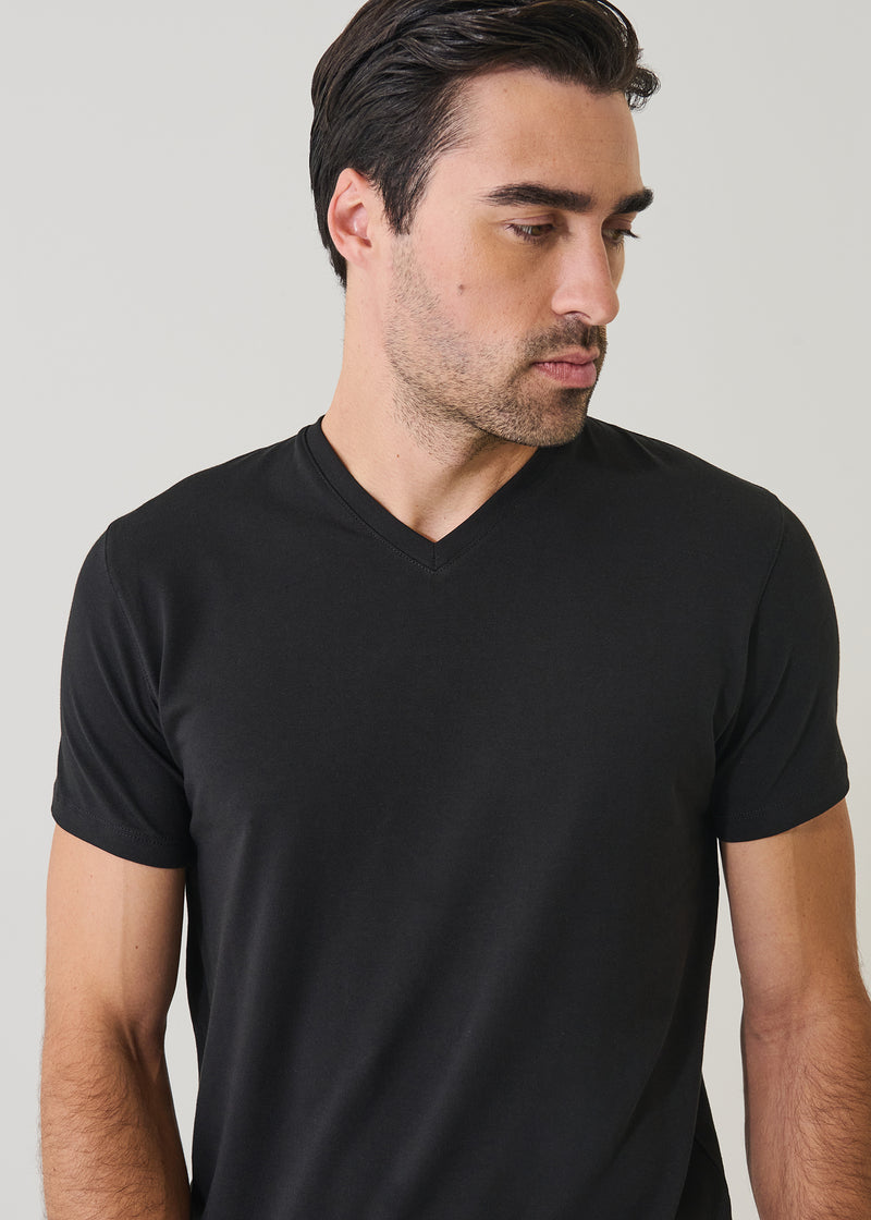 Pima Cotton Stretch V-Neck T-Shirt-S-NAVY-PATRICK ASSARAF-Levy's Clothier