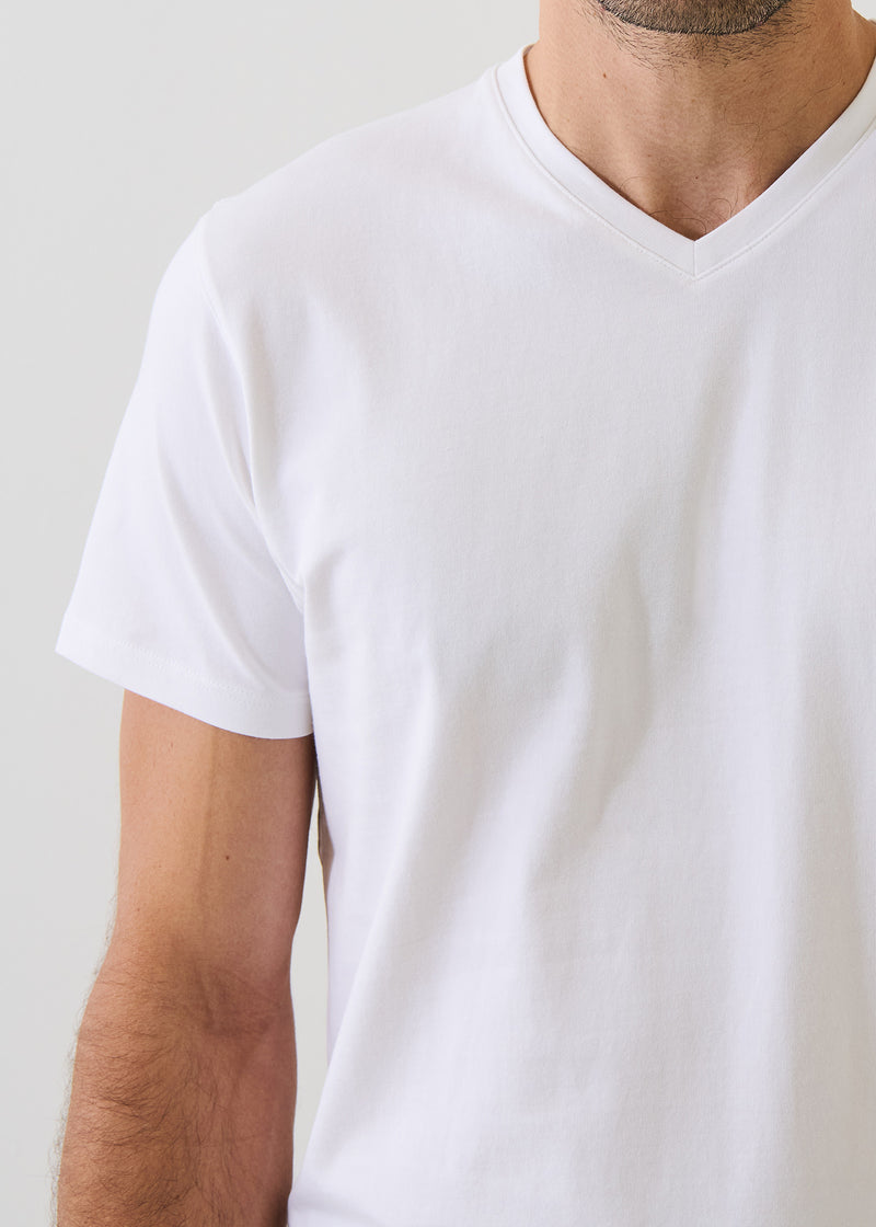 Pima Cotton Stretch V-Neck T-Shirt-S-NAVY-PATRICK ASSARAF-Levy's Clothier