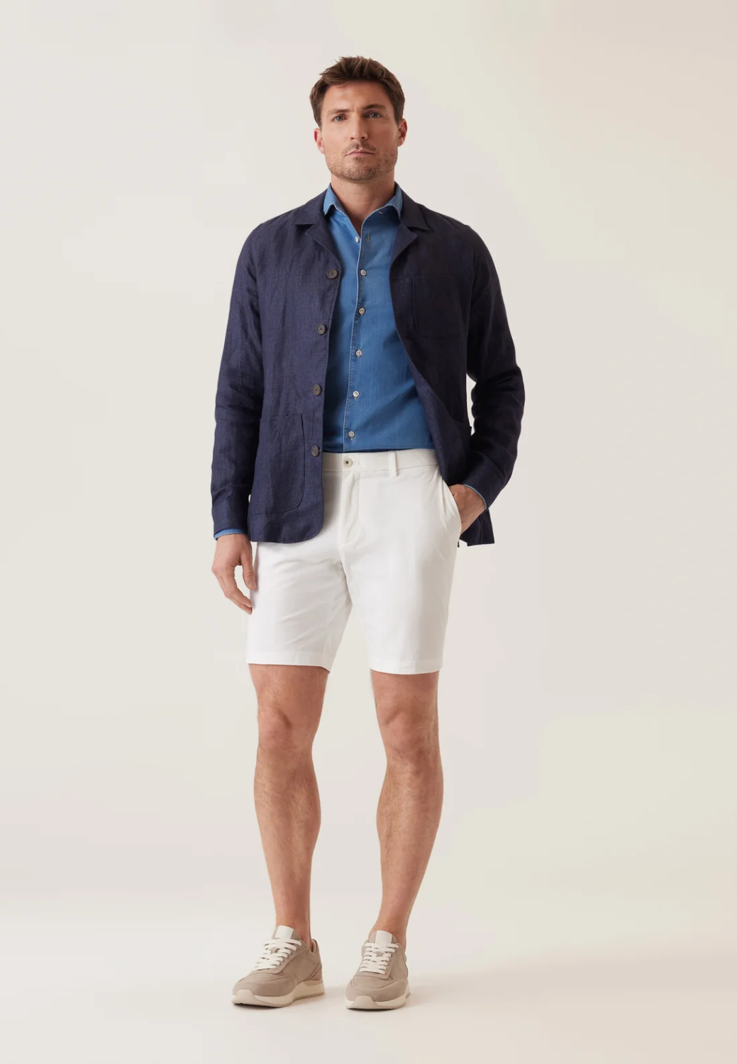 Galaxy Bermuda Ultra 4X Stretch Twill-31-WHITE-DEKE-Levy's Clothier