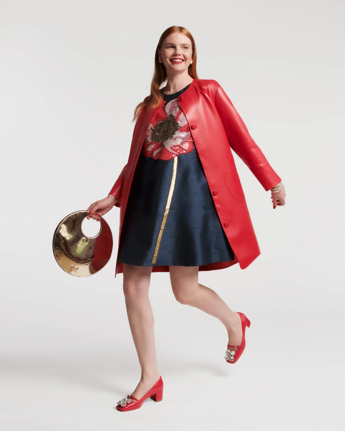 Alice Shift Dress | Sequin Flower Paridise Poppy