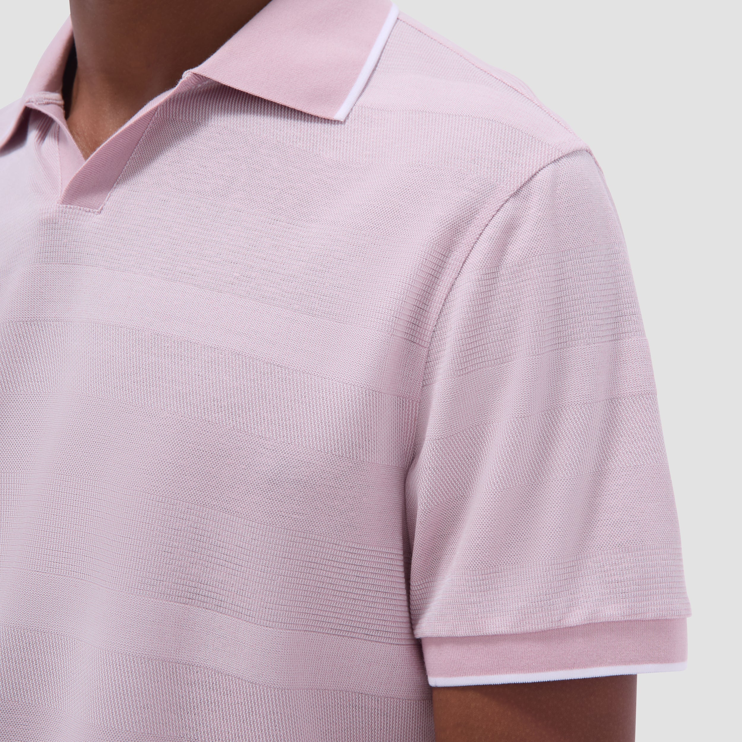 Mixed Media Johnny Collar Polo Shirt