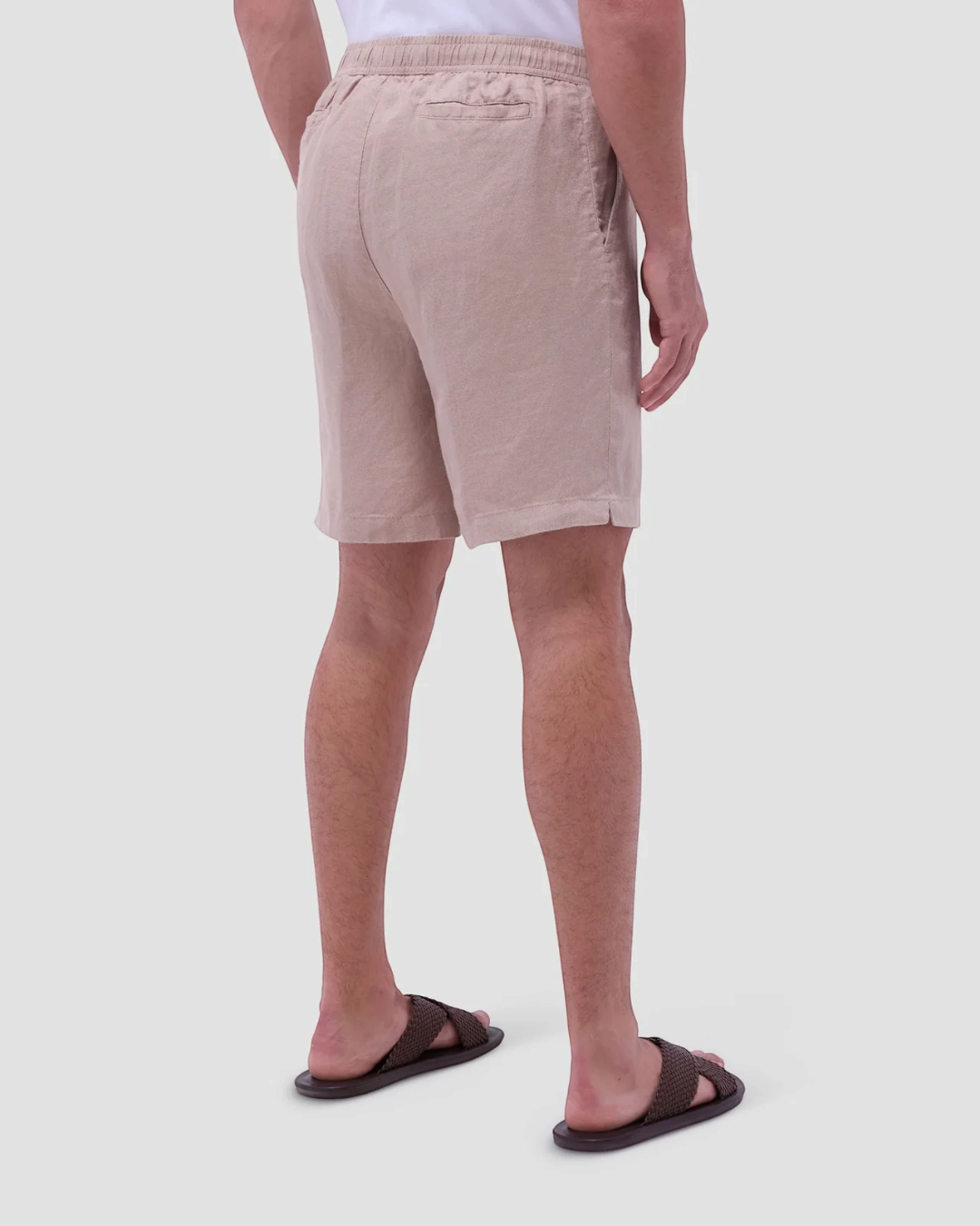 Linen Drawstring Shorts-S-WHITE-BUGATCHI-Levy's Clothier