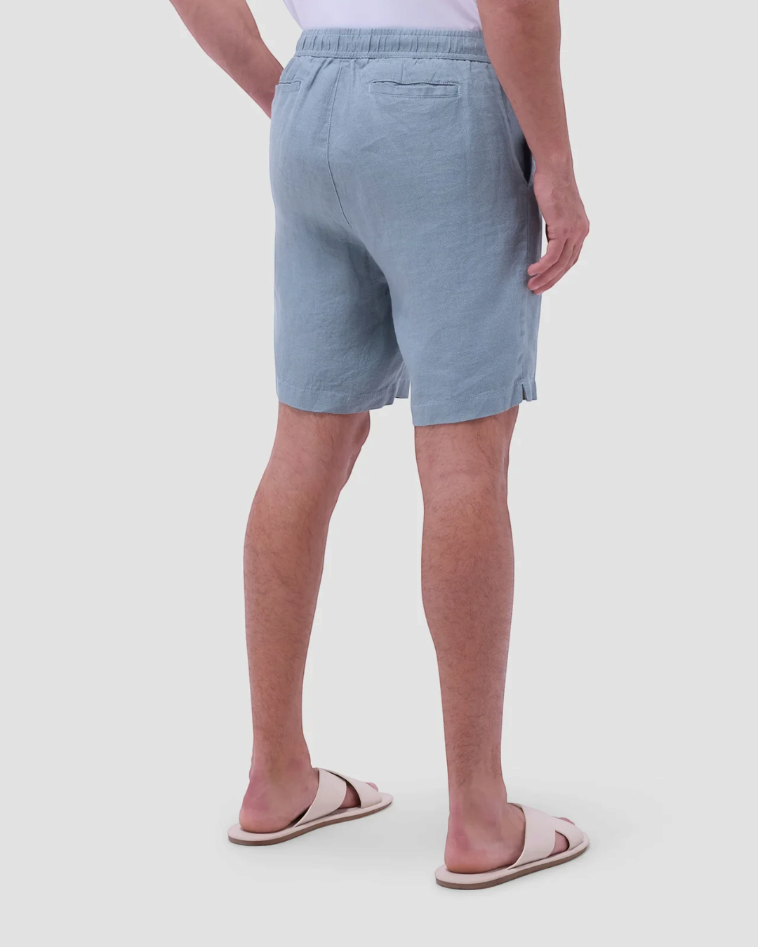 Linen Drawstring Shorts-S-WHITE-BUGATCHI-Levy's Clothier