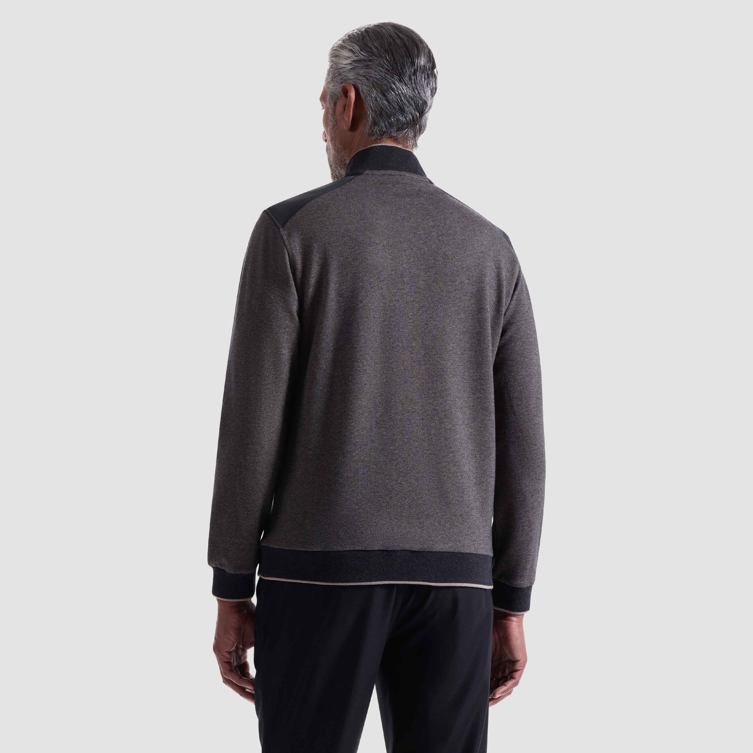 Diagonal Stripe Melange Quarter Zip