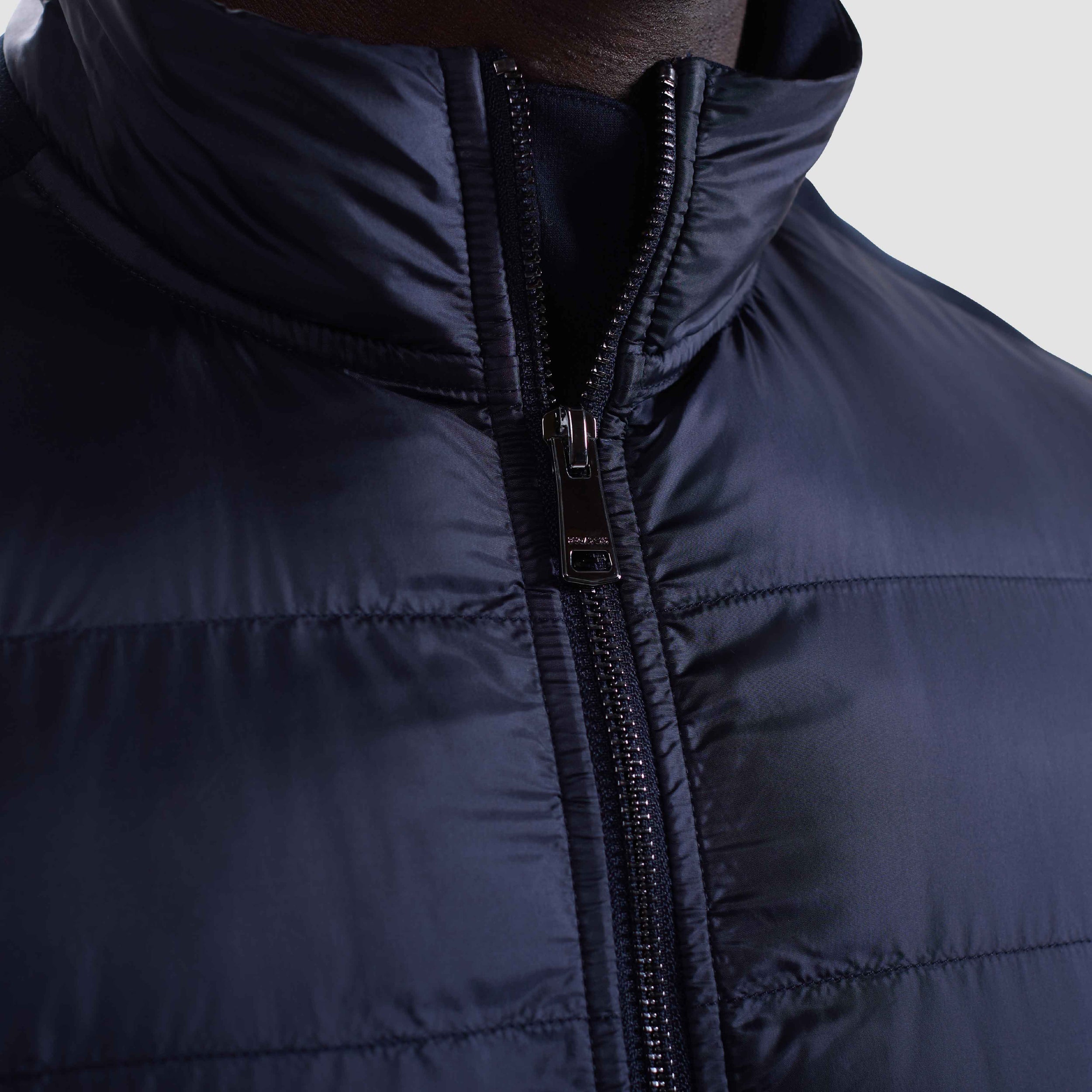 Soft Touch™ Quilted Front Performance Knit Jacket - Navy