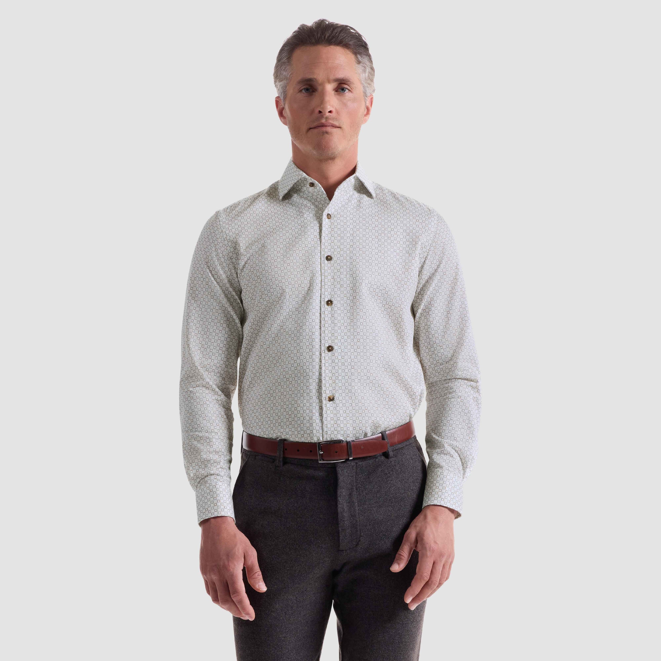 Alvin Geometric Shirt - Chalk