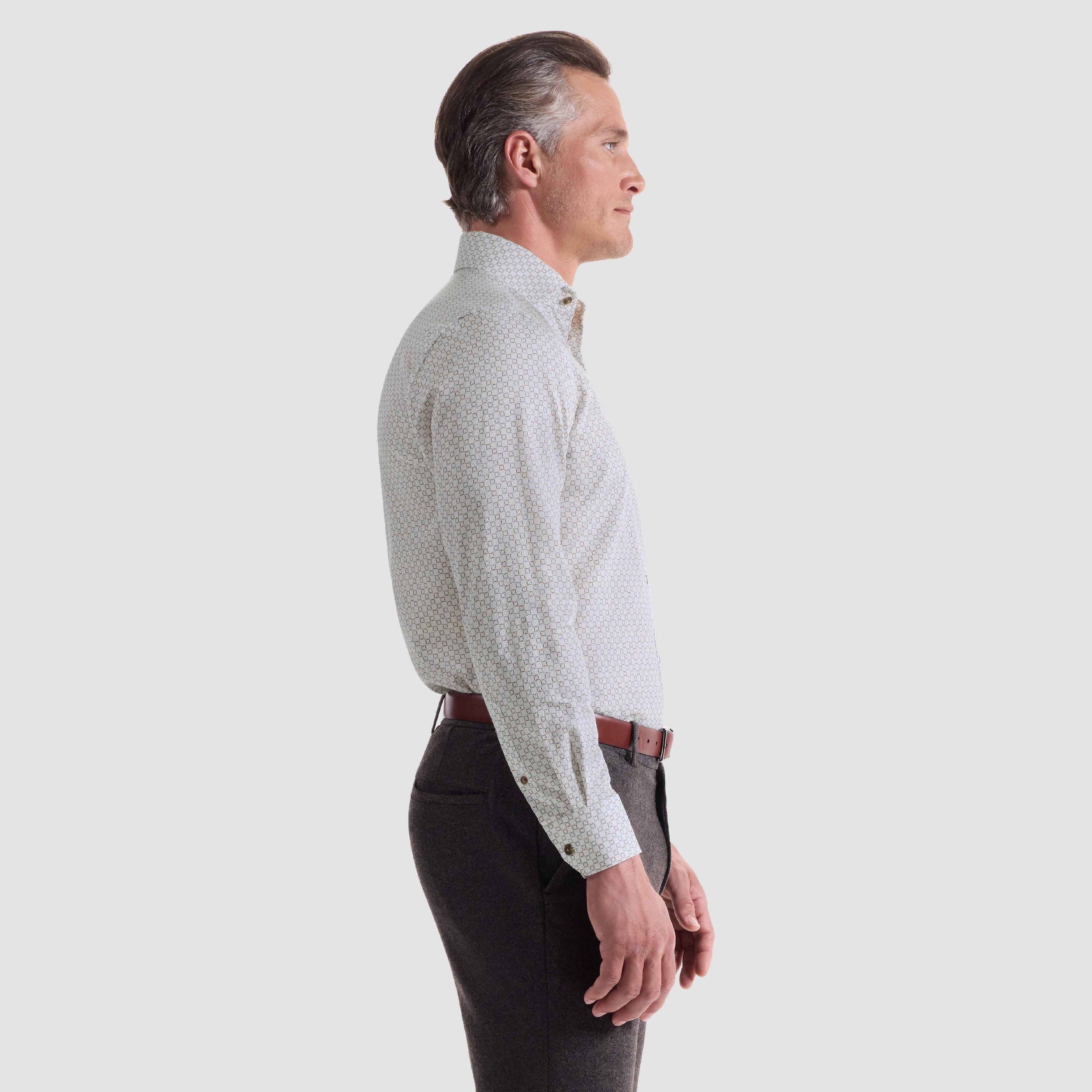 Alvin Geometric Shirt - Chalk