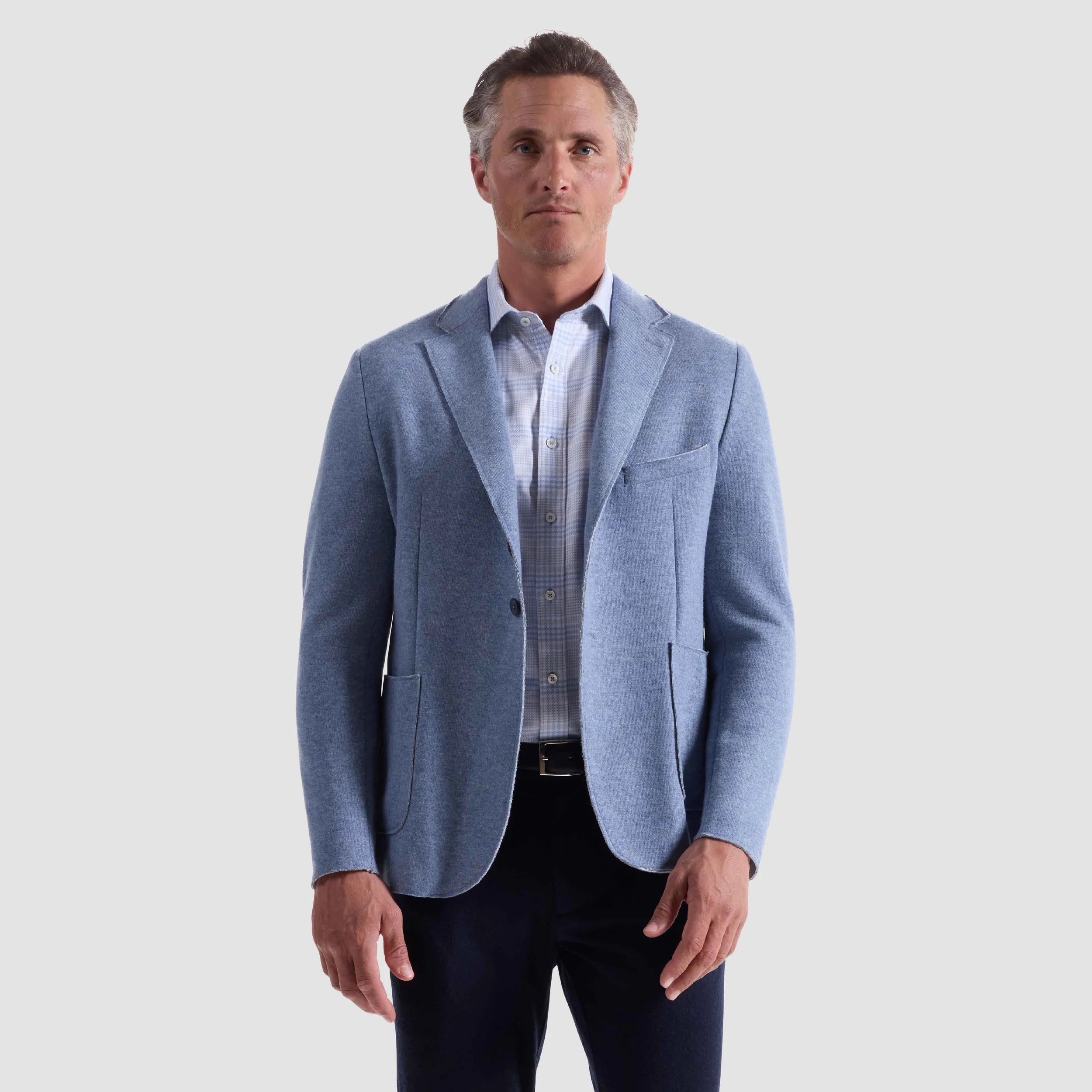 Laser Cut Heather Two-Button Blazer