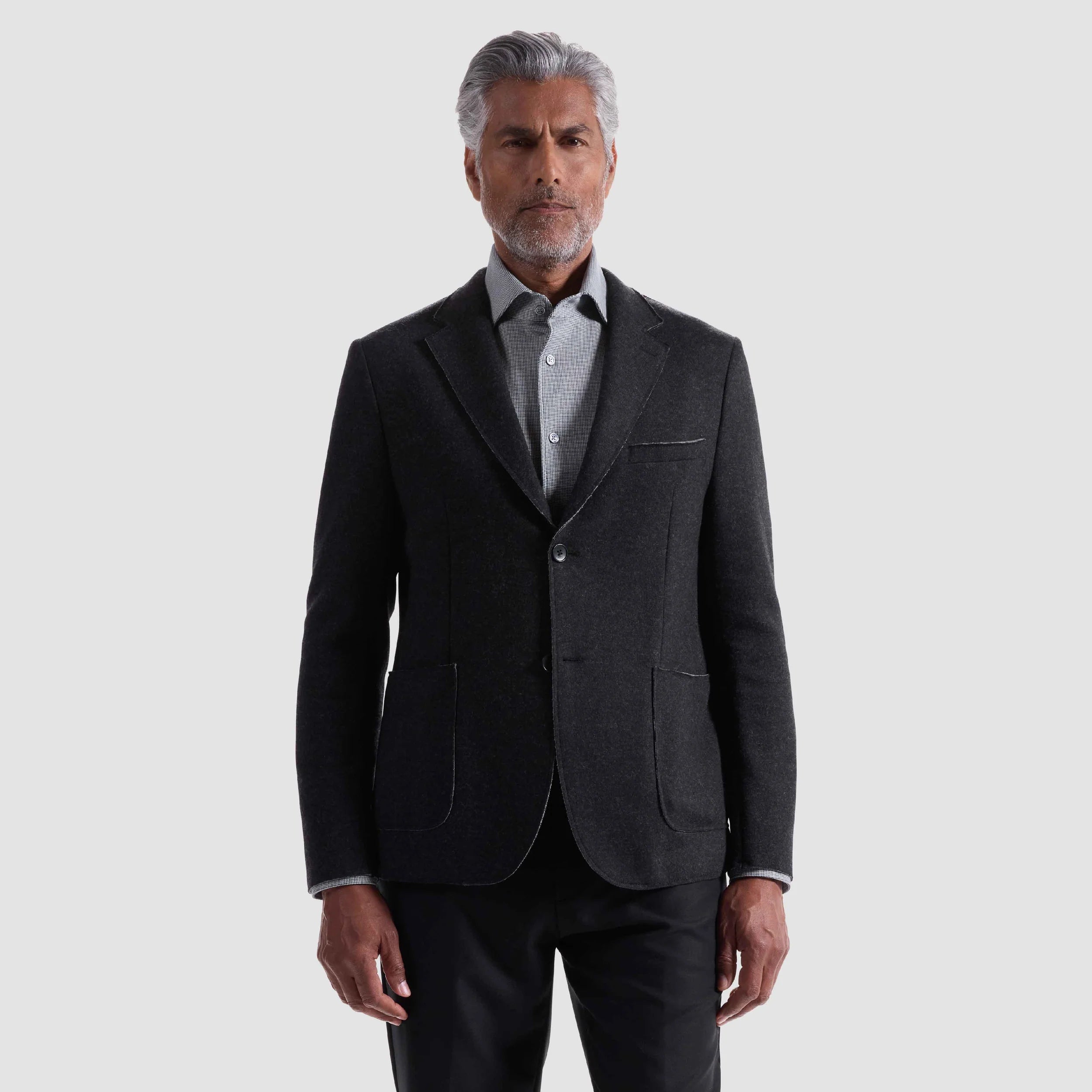 Laser Cut Heather Two-Button Blazer