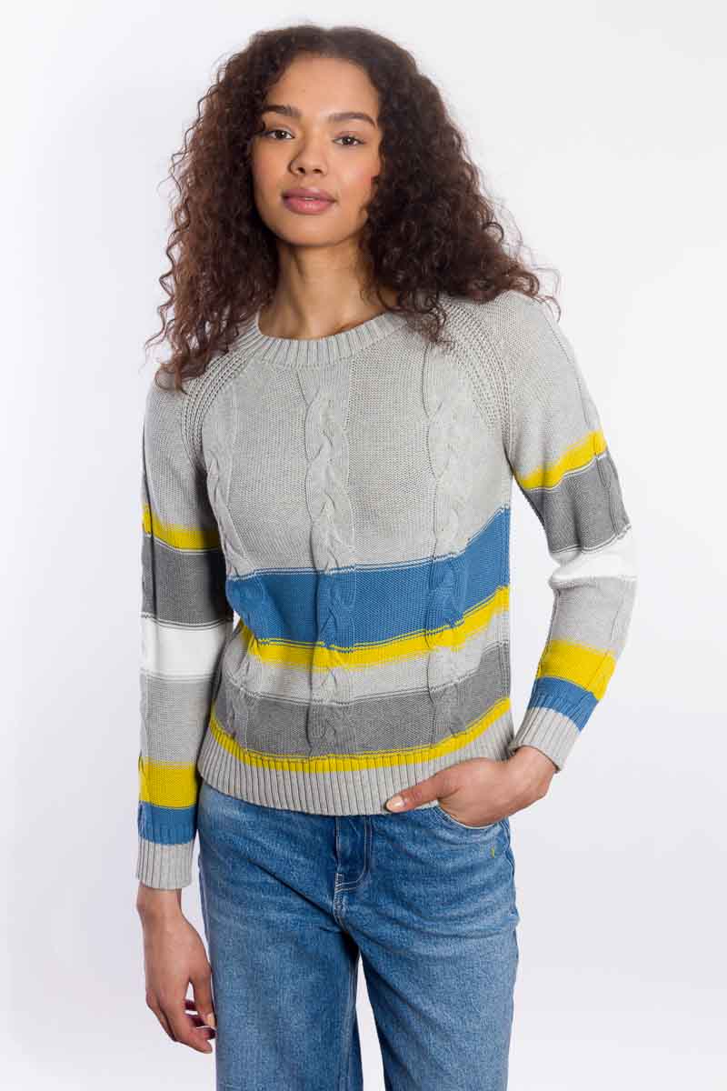 COLORPLAY STRIPE CABLE CREW