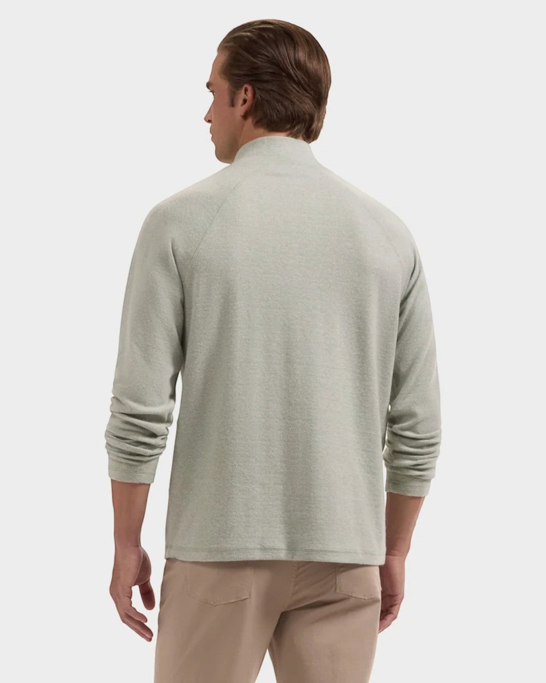 Bugatchi Chevron Quarter-Zip Pullover - Avocado-S-BUGATCHI-Levy's Clothier