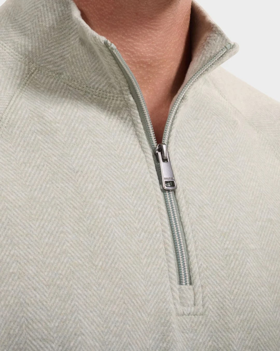 Bugatchi Chevron Quarter-Zip Pullover - Avocado-S-BUGATCHI-Levy's Clothier