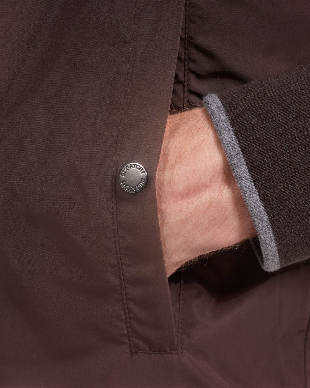 Reversible Micro Stripe Zip Knit Vest in Chocolate-M-Chocolate-BUGATCHI-Levy's Clothier