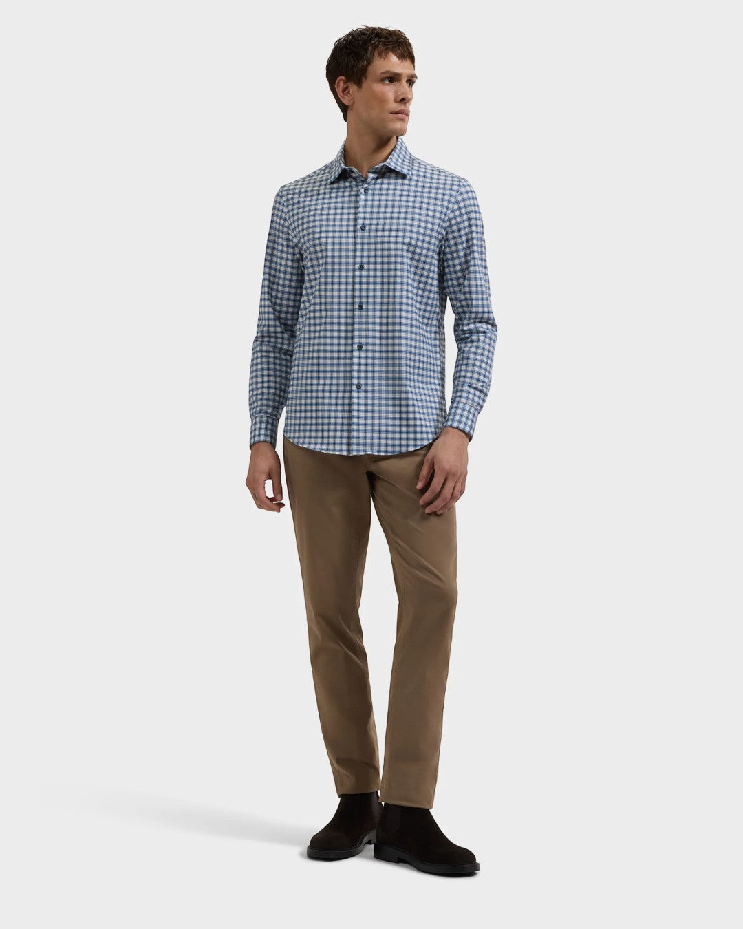 James Plaid Shirt in Marine Blue