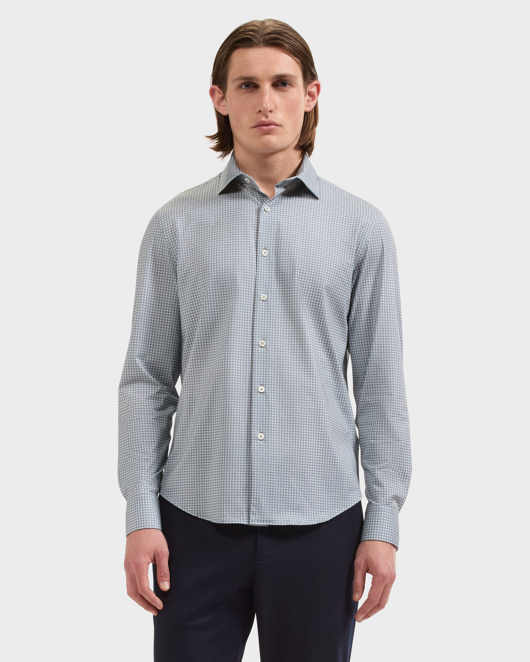 James Geometric Shirt in Avocado