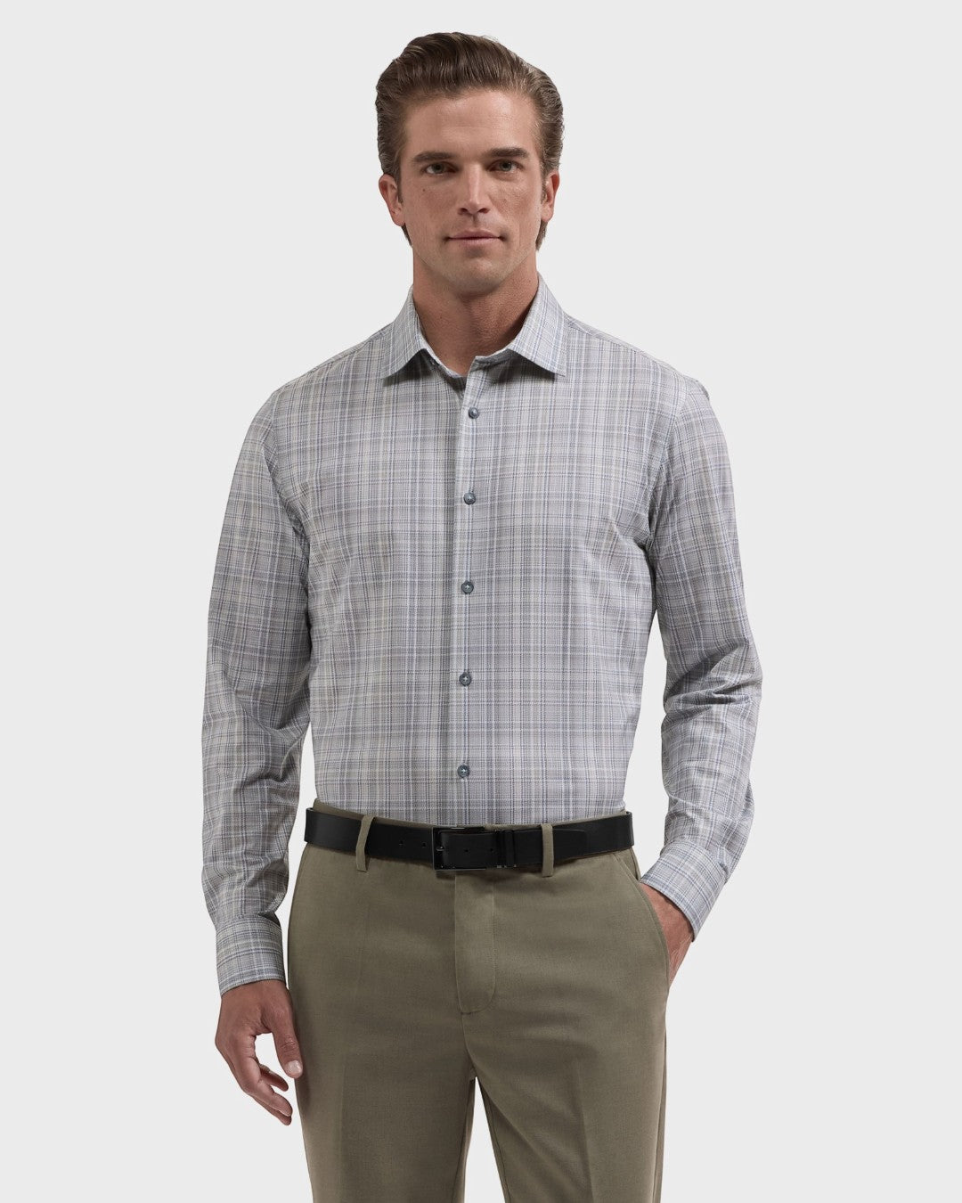 Bugatchi James OoohCotton Plaid Shirt - Seafoam-S-SEAFOAM-BUGATCHI-Levy's Clothier