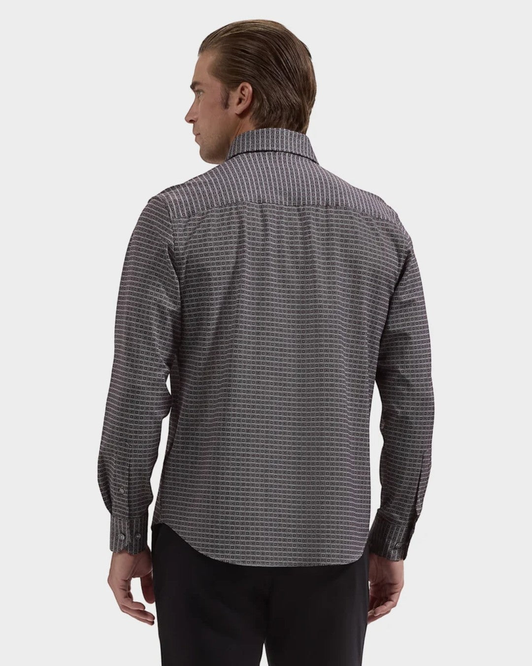 Bugatchi Devon OoohCotton Geometric Shirt - Black-M-BLACK-BUGATCHI-Levy's Clothier