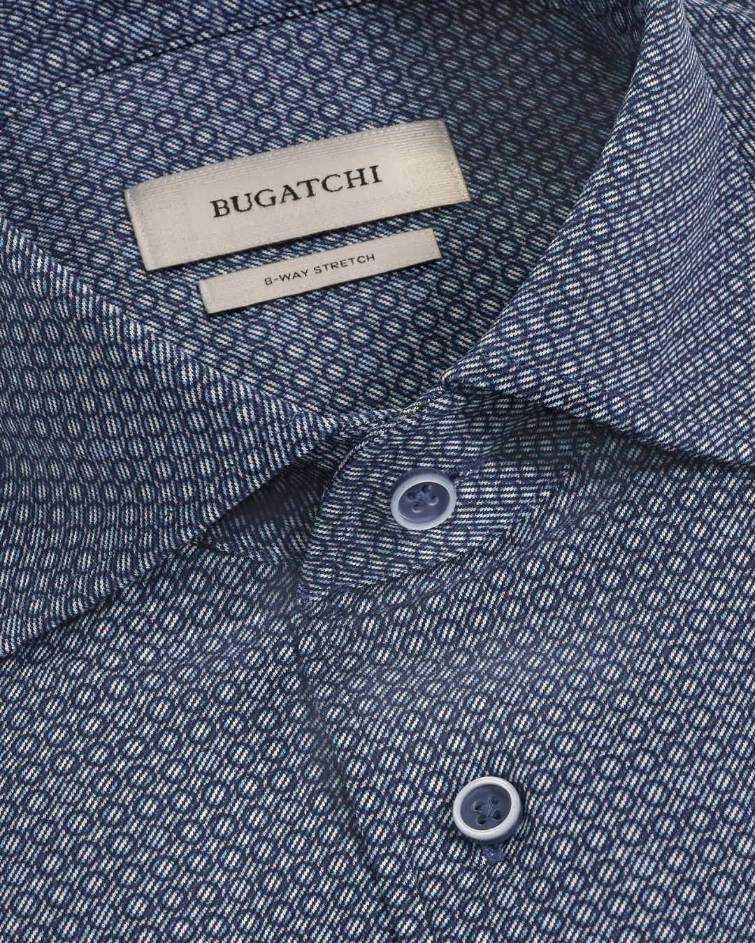 Devon OoohCotton Geometric Shirt in Navy-S-NAVY-BUGATCHI-Levy's Clothier