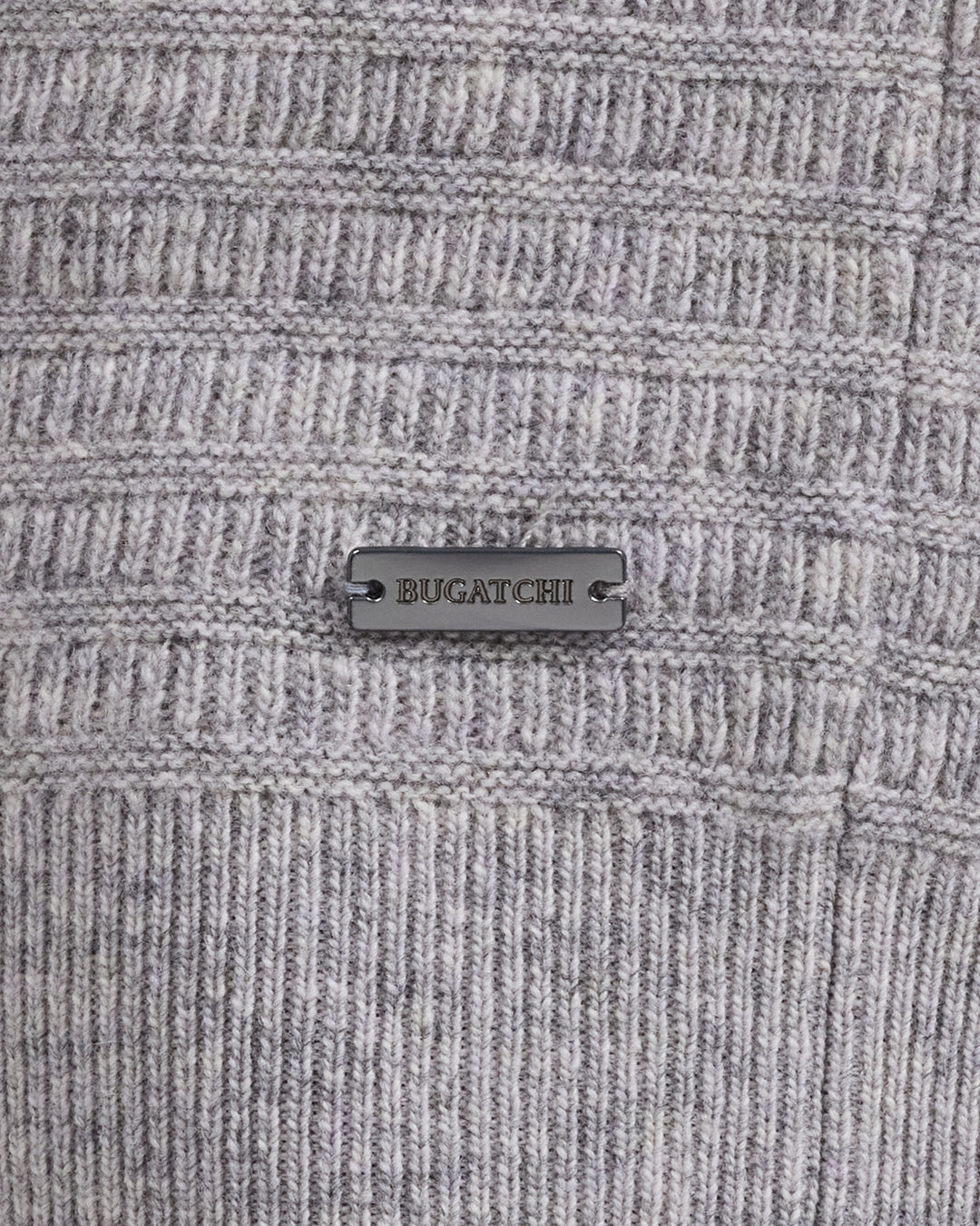 Grid Stitch Crewneck Sweater in Smoke Grey