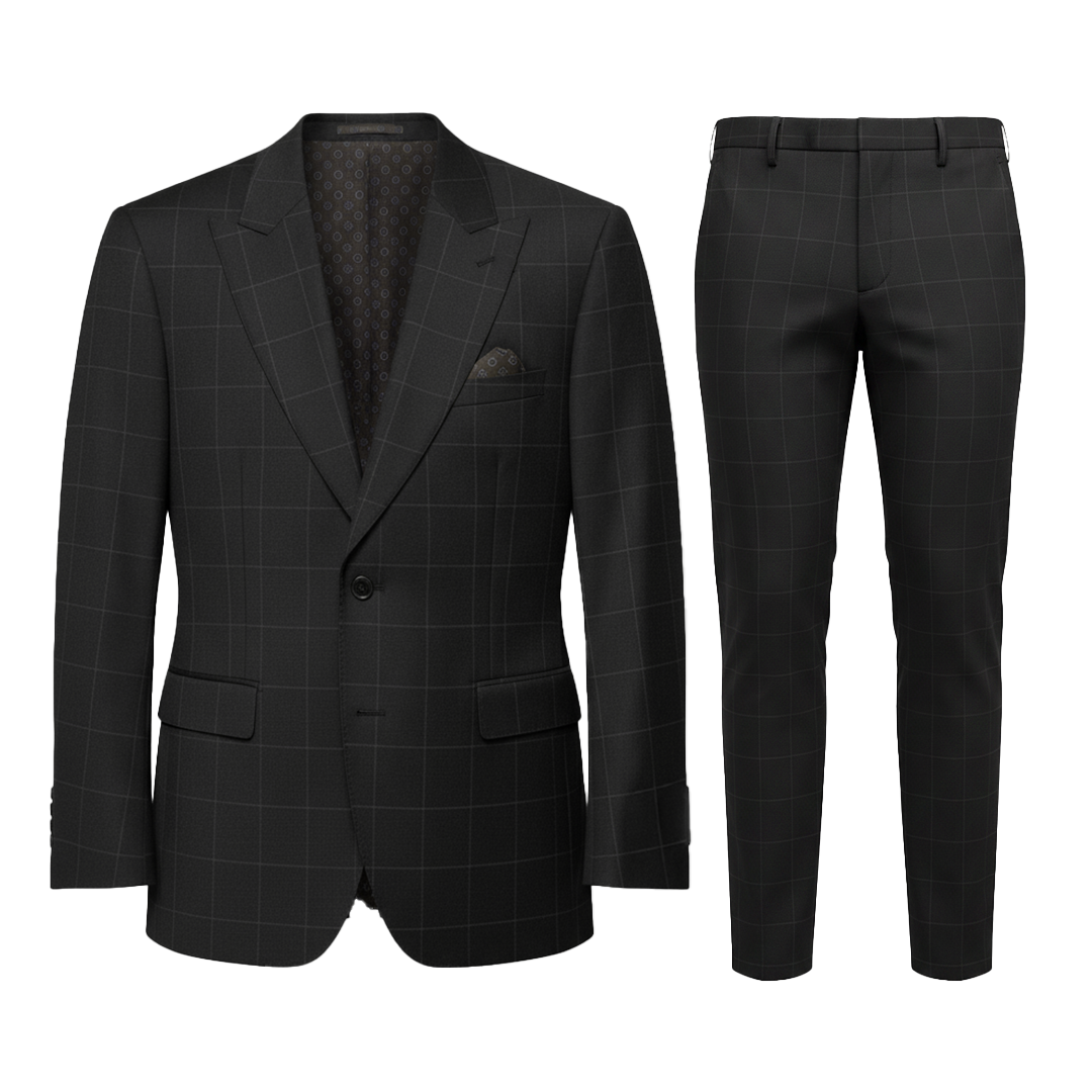 Black Windowpane Suit