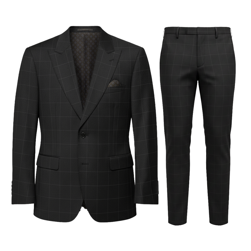 Black Windowpane Suit