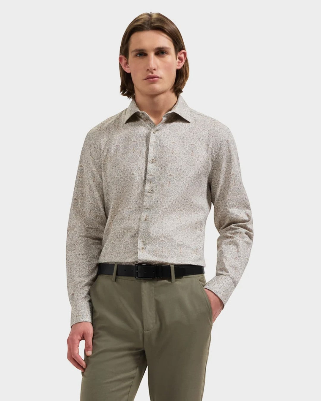 Axel Damask Floral Shirt in Ginger-M-GINGER-BUGATCHI-Levy's Clothier