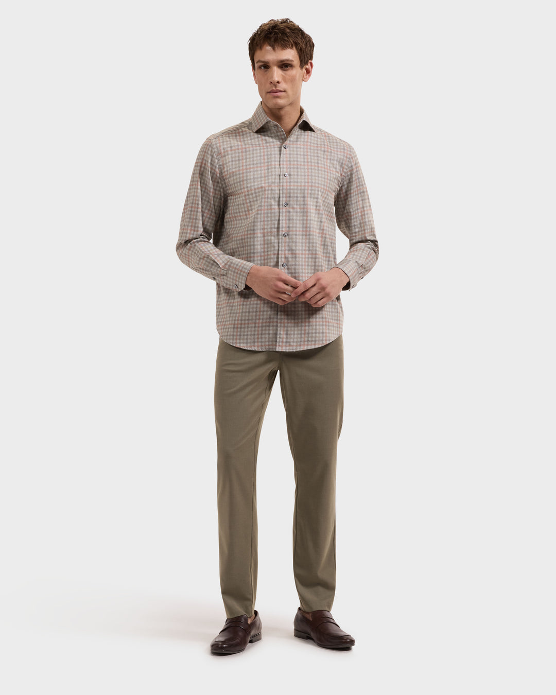 Alvin Check Shirt in Olive