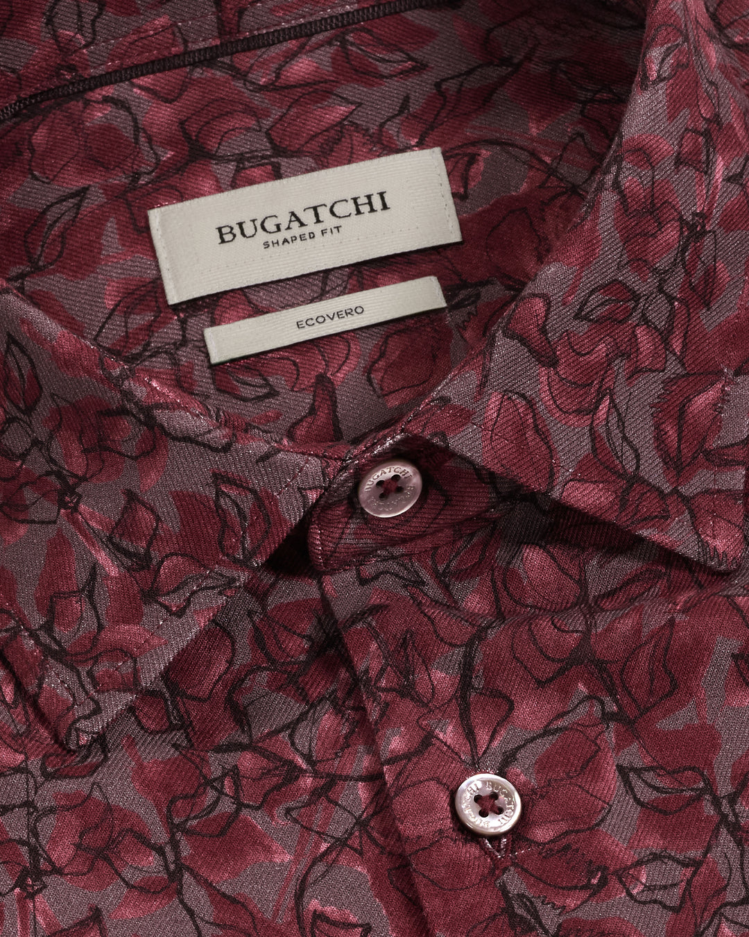 Julian Floral Shirt in Burgundy