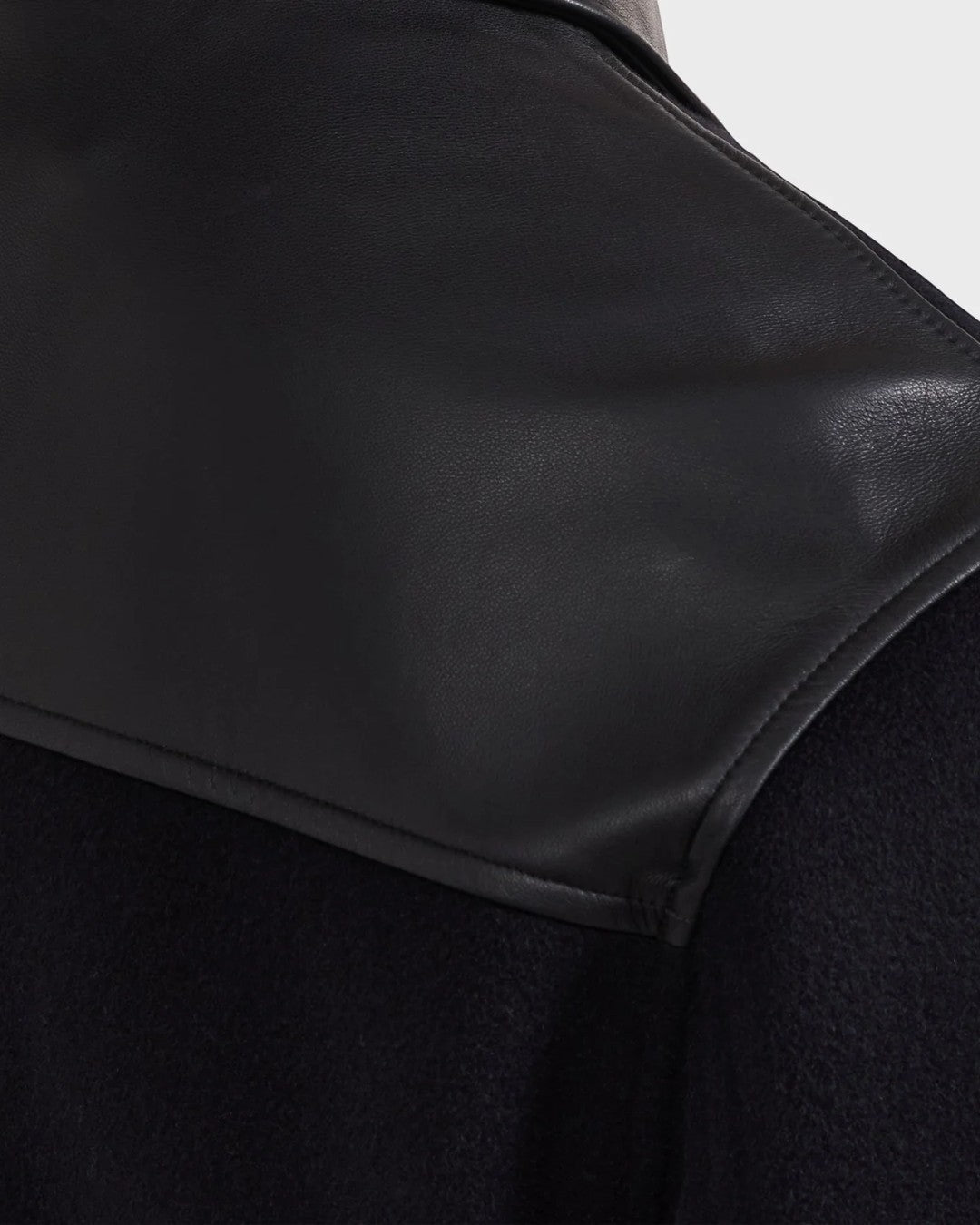 Overshirt Jacket with Leather Trim in Black-M-BLACK-BUGATCHI-Levy's Clothier