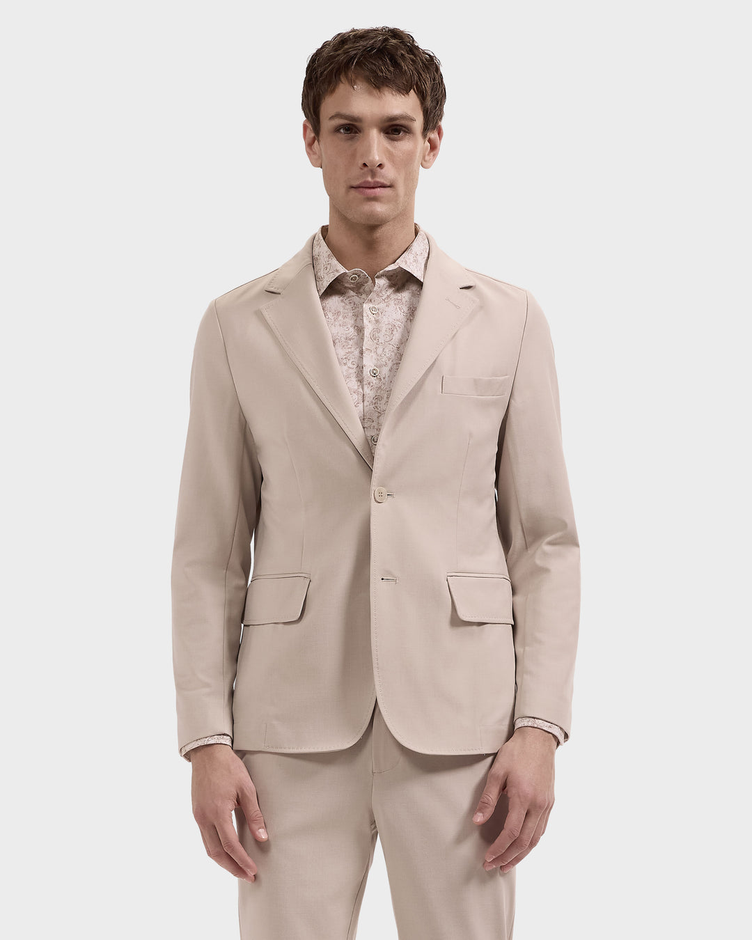 AeroTech Solid Blazer in Oatmeal