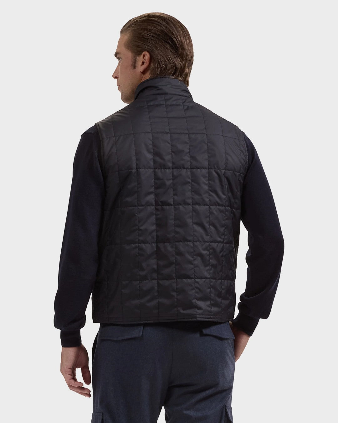 Quilted Nylon Vest in Navy-M-NAVY-BUGATCHI-Levy's Clothier